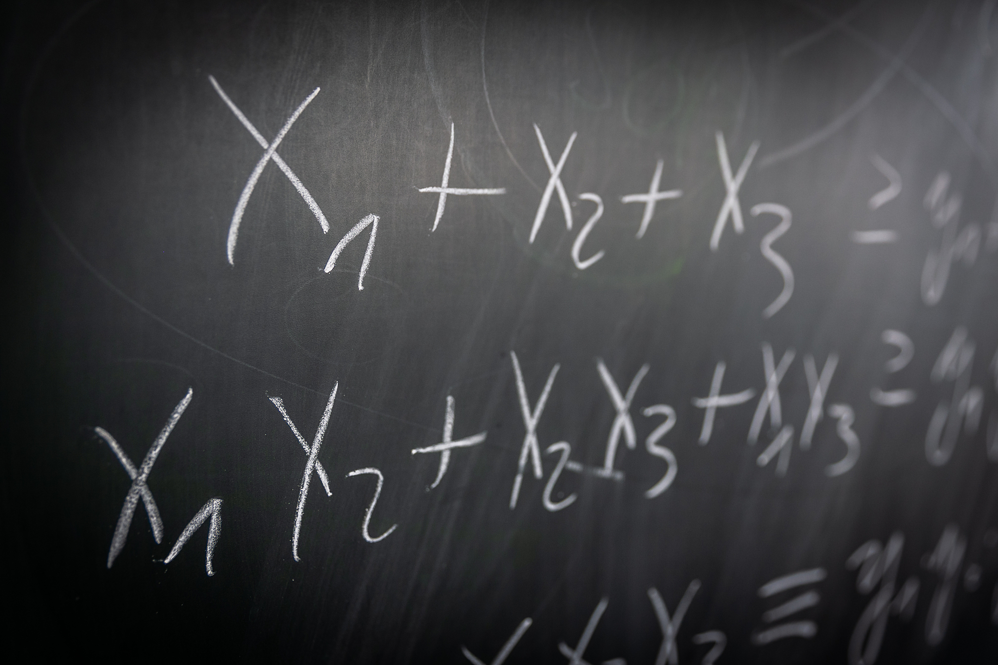 blackboard with math lesson