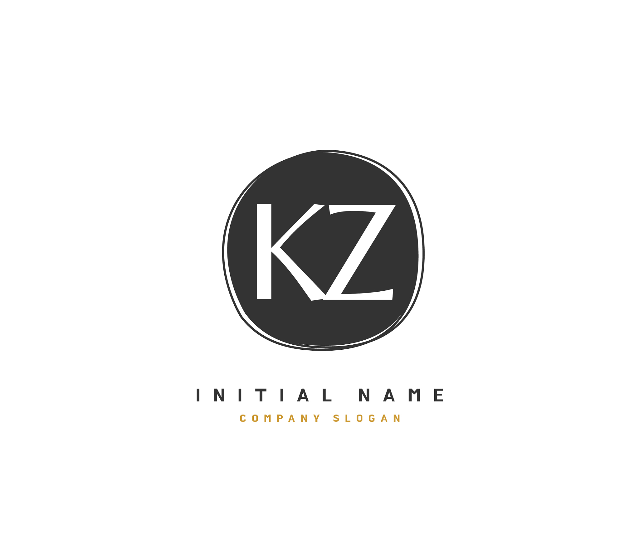 k z kz beauty initial logo handwriting logo of