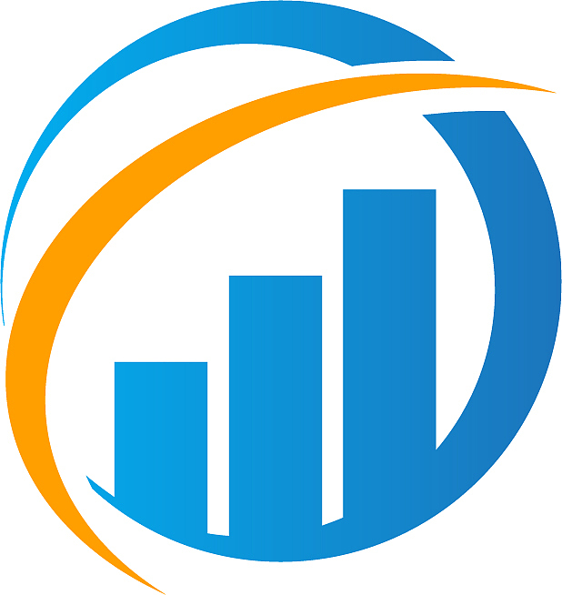round business finance graph progress logo