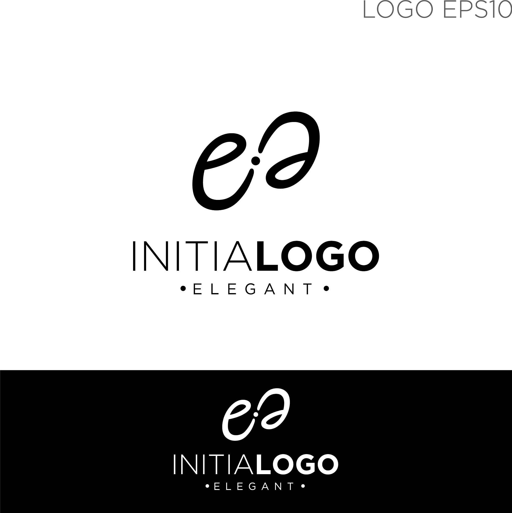 monogram initial e logo template black color