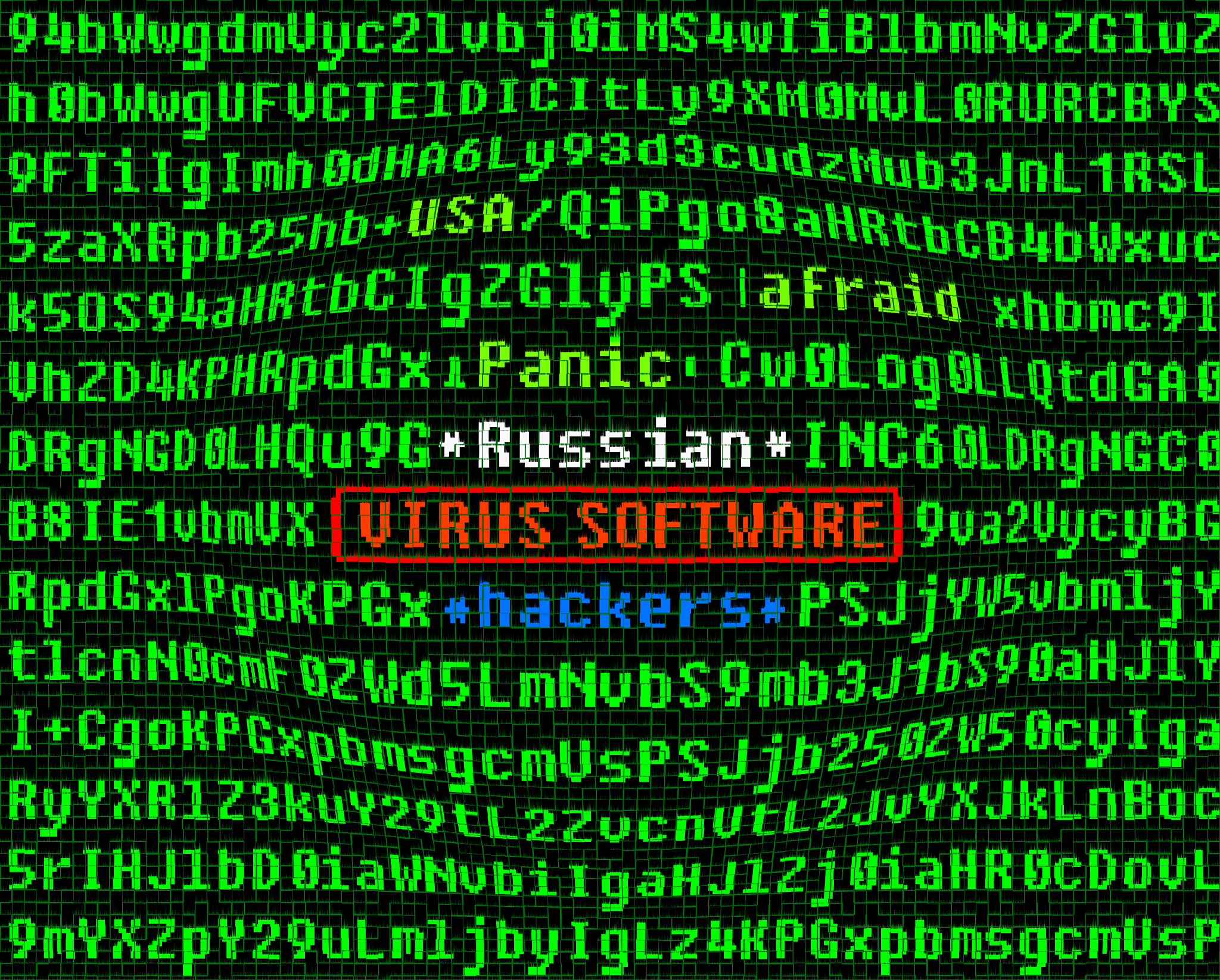 computer virus concept. virus in program code. russian hackers.