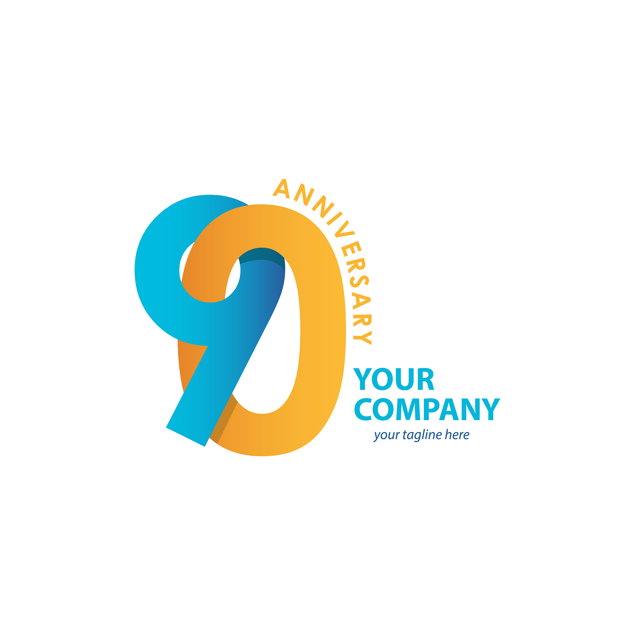 90 year anniversary template design