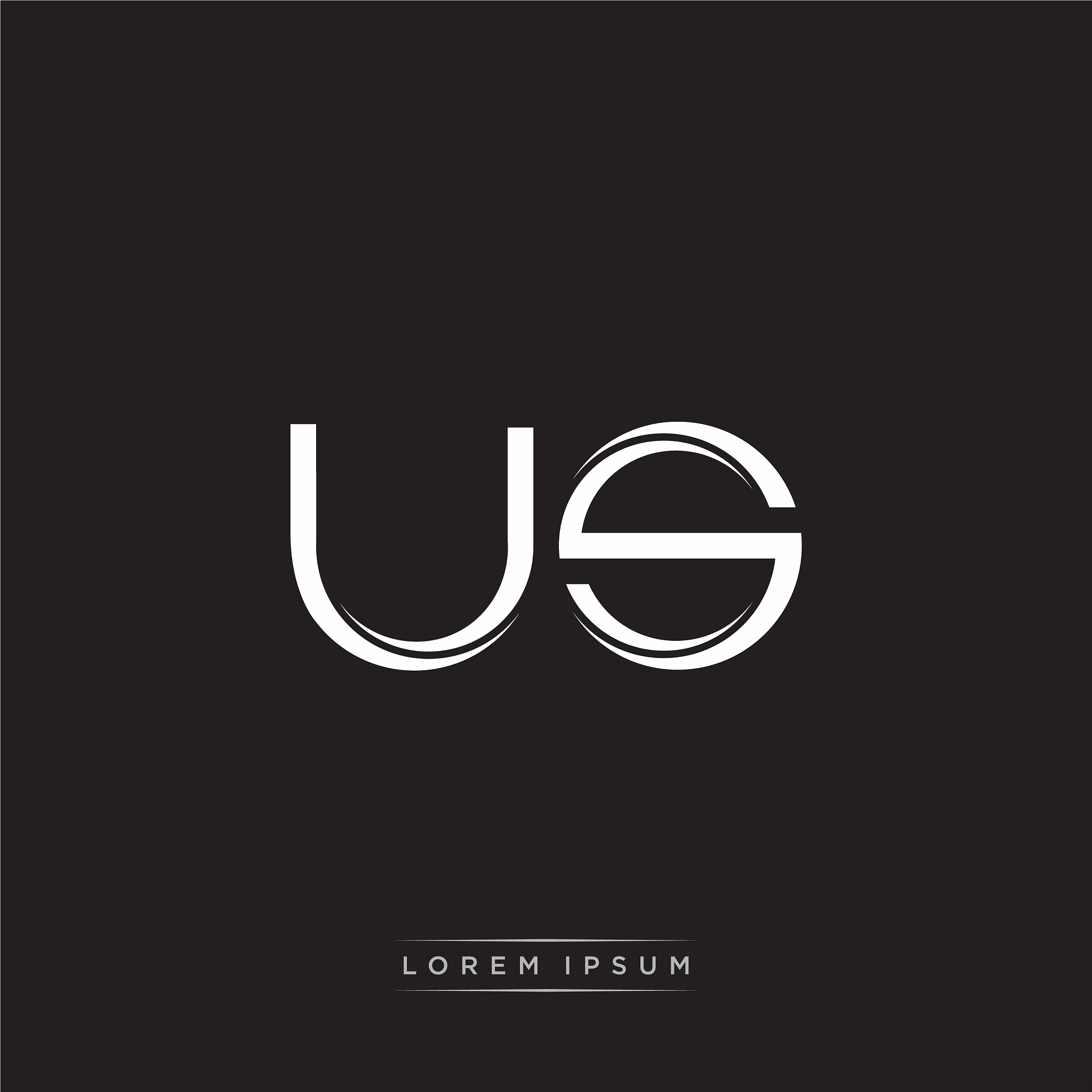 us initial letter split lowercase logo modern