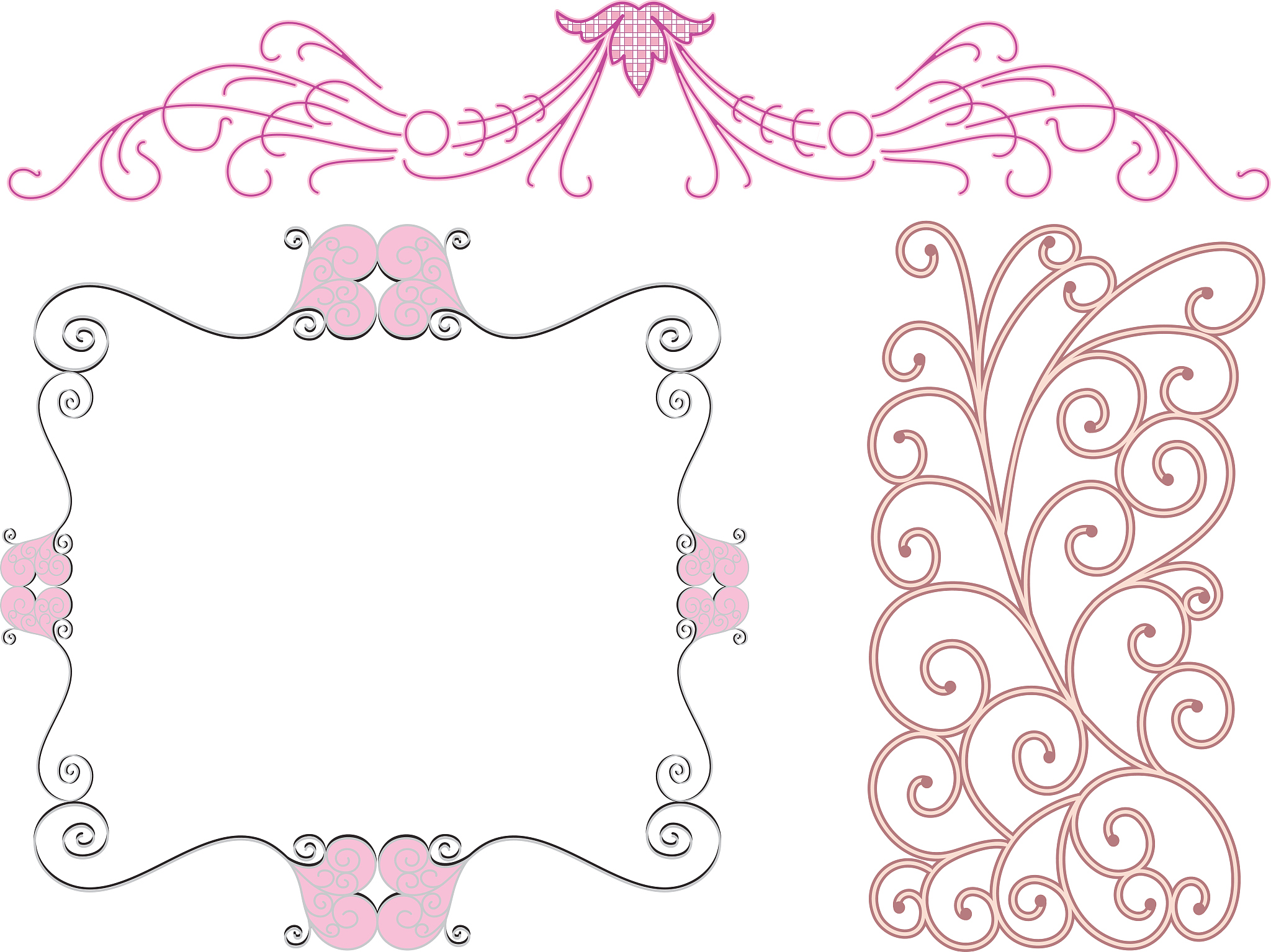 pink and black decorative elements
