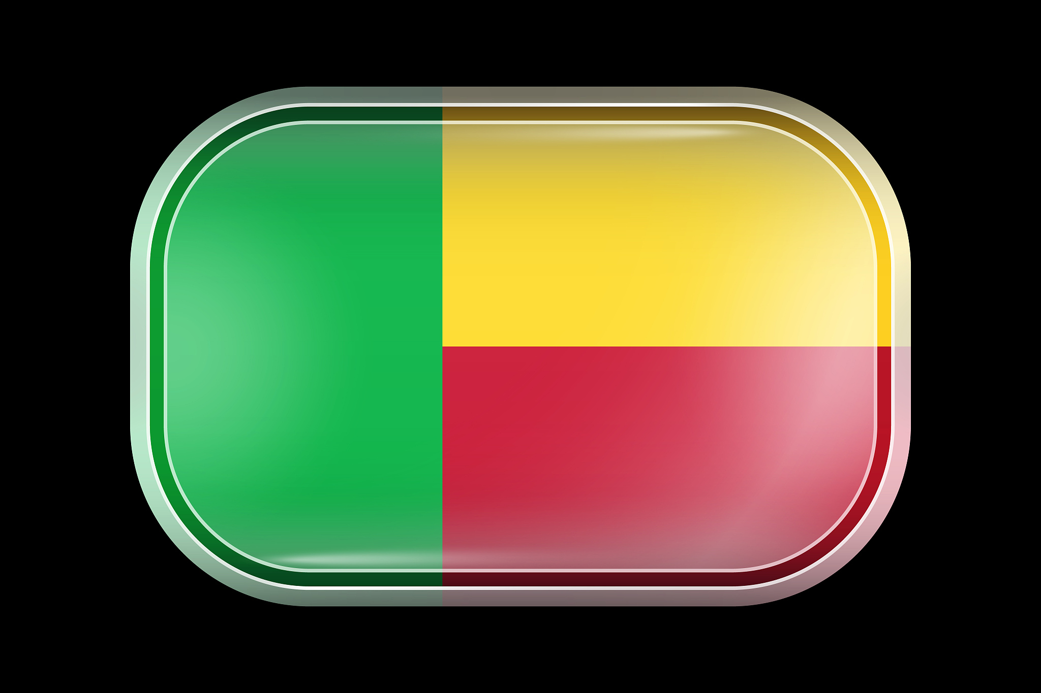 flag of benin. matted vector icon. vector rectangular shape with