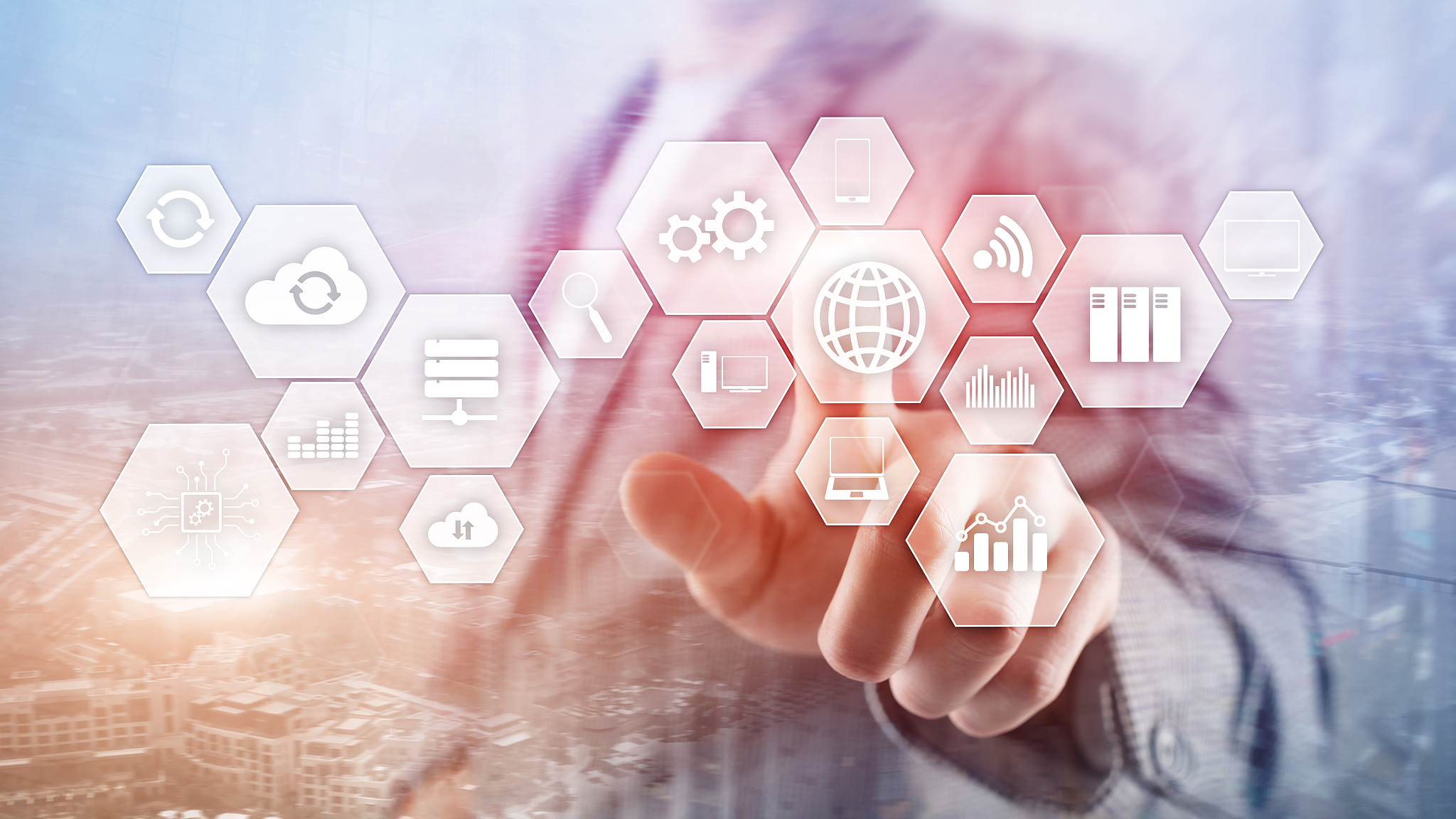 technology infrastructure cloud technology and communication.
