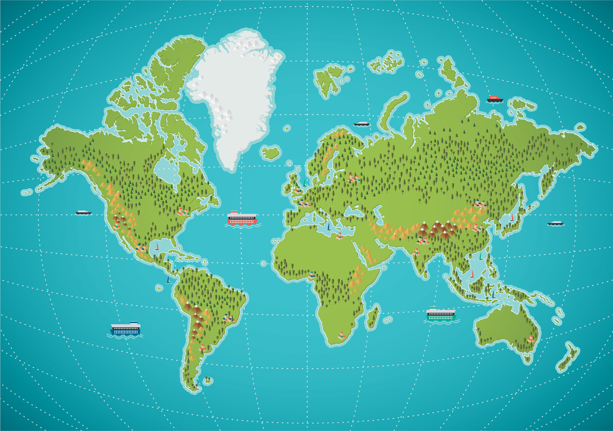 colorful world map
