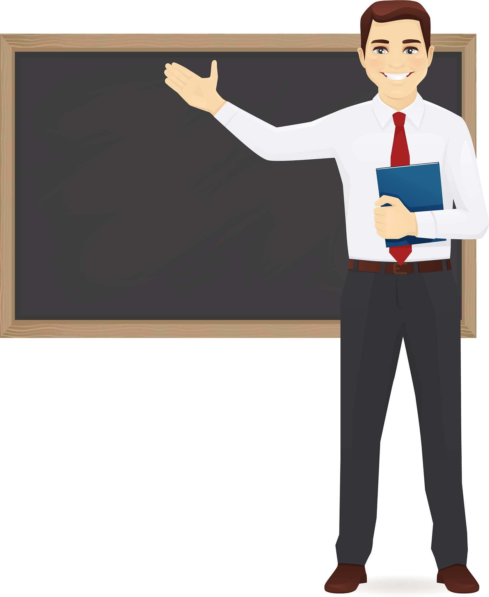 teacher at blackboard
