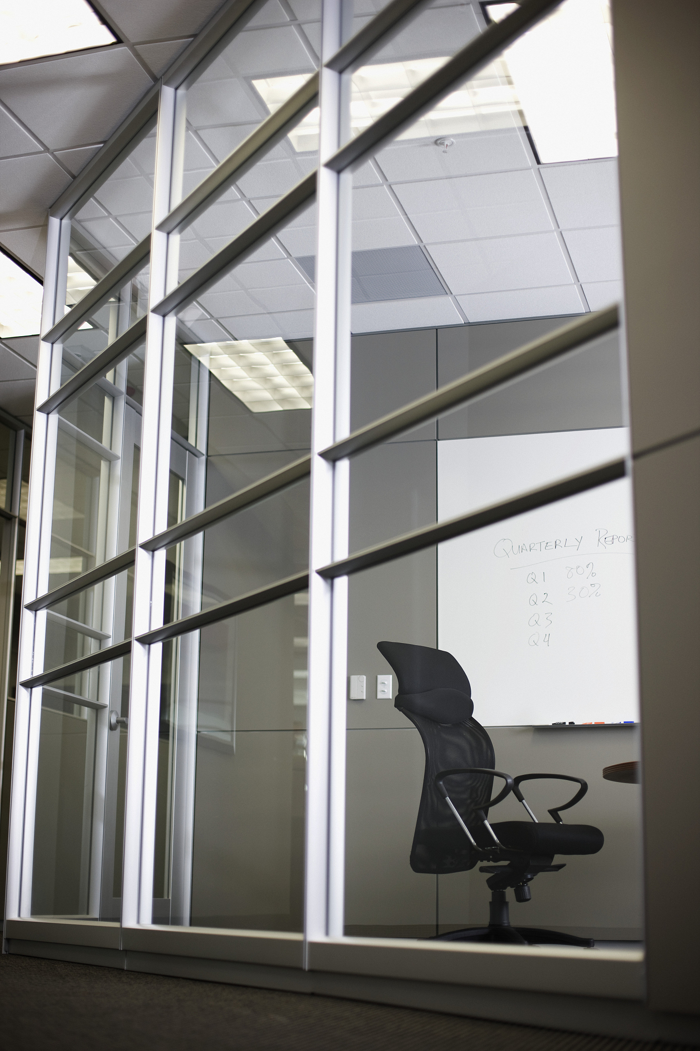 office chair behind window