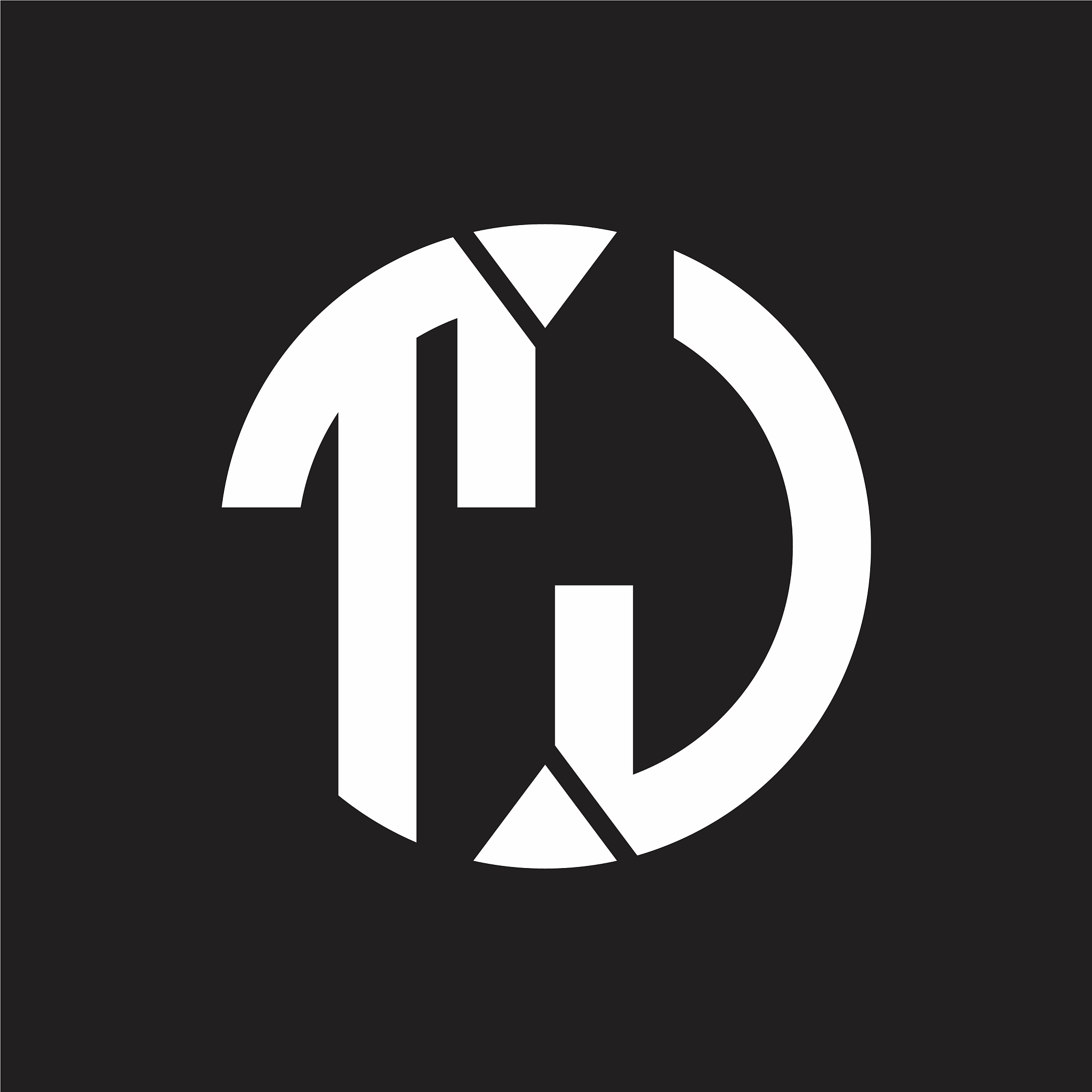 tj logo monogram with piece circle ribbon style