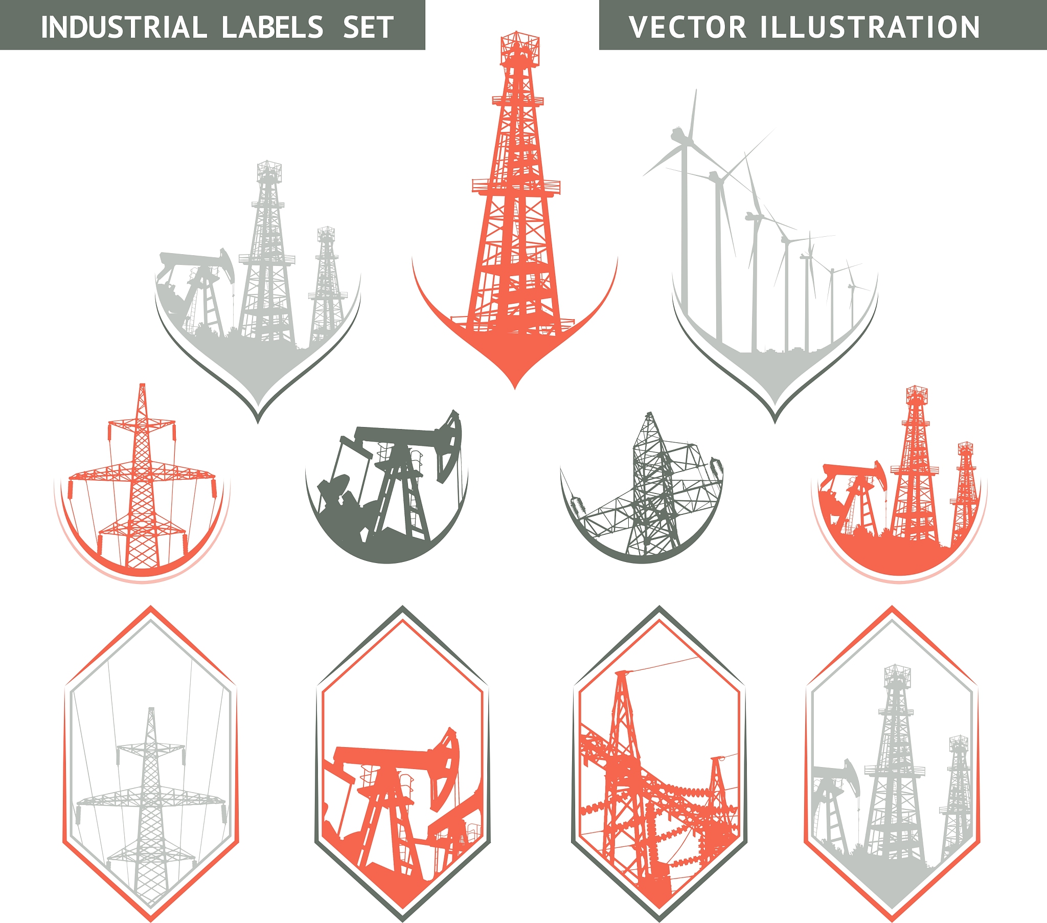 industrial lable set