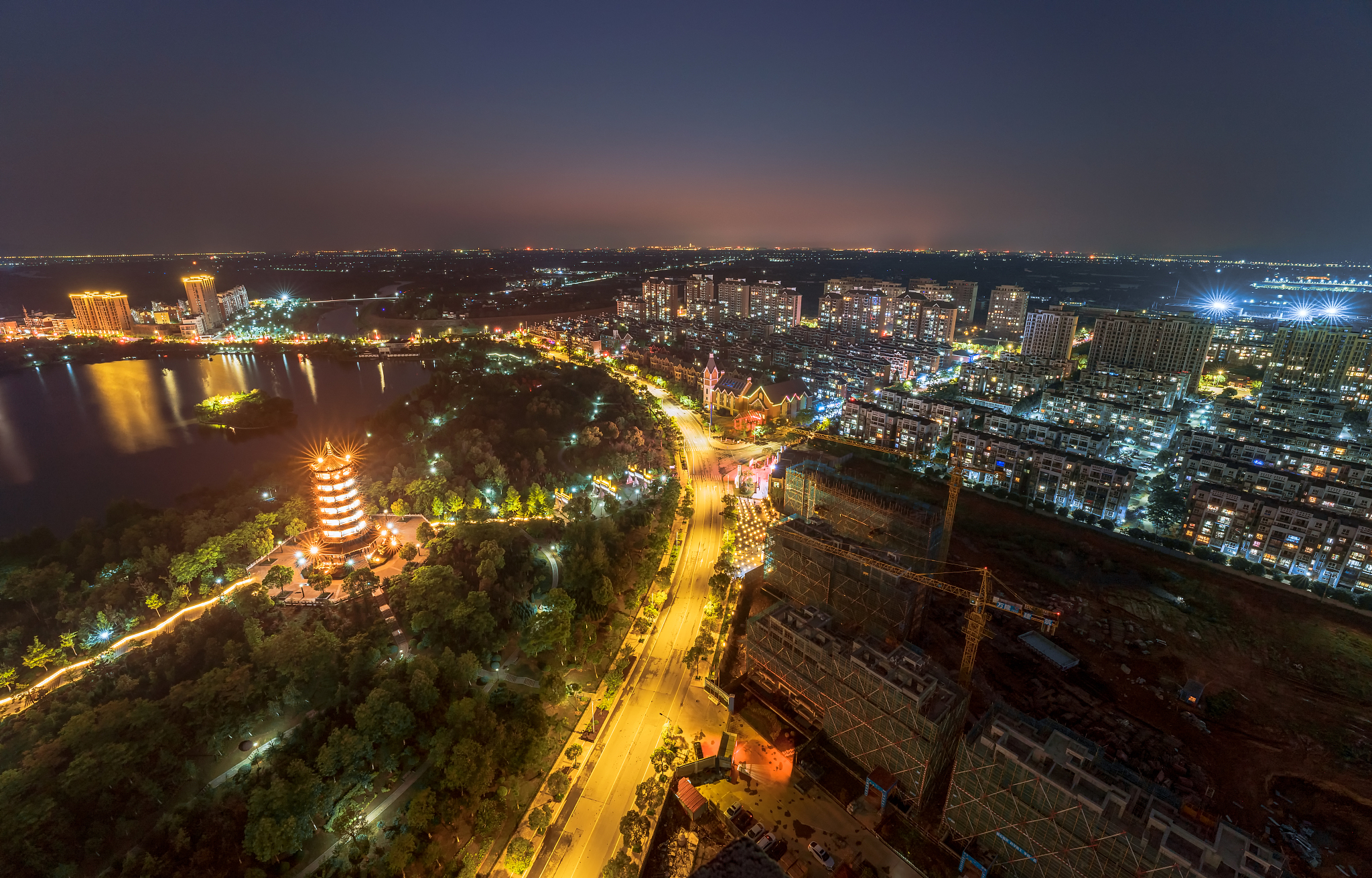 芜湖湾沚夜景