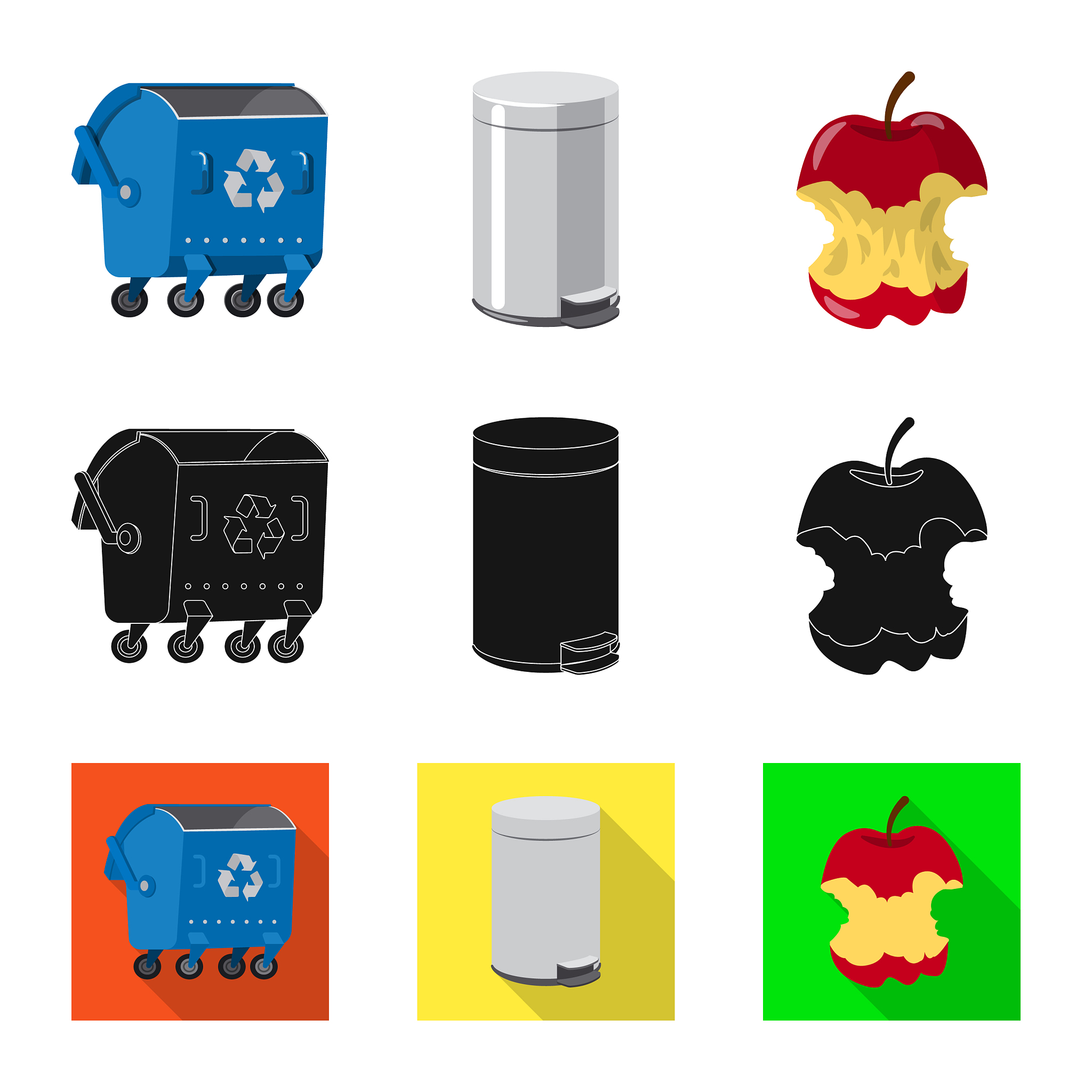 refuse and junk symbol set
