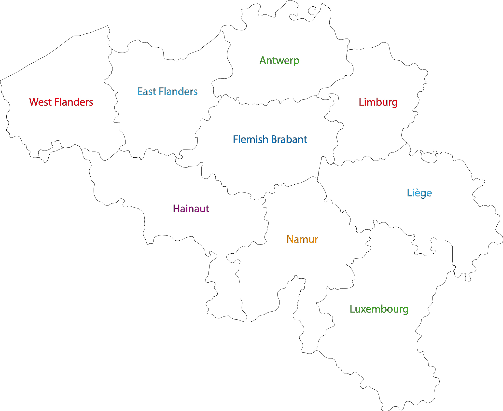 outline belgium map