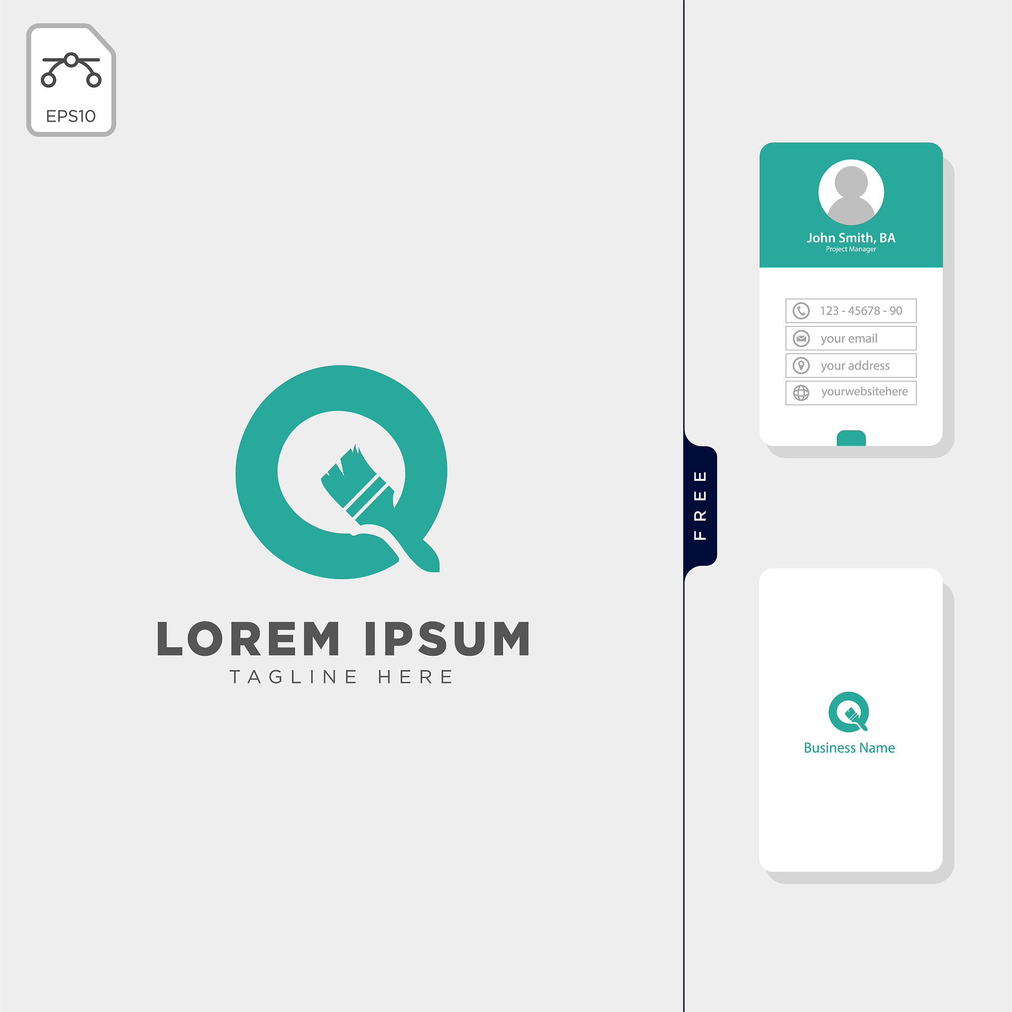 letter q brush art paint symbol icon vector design