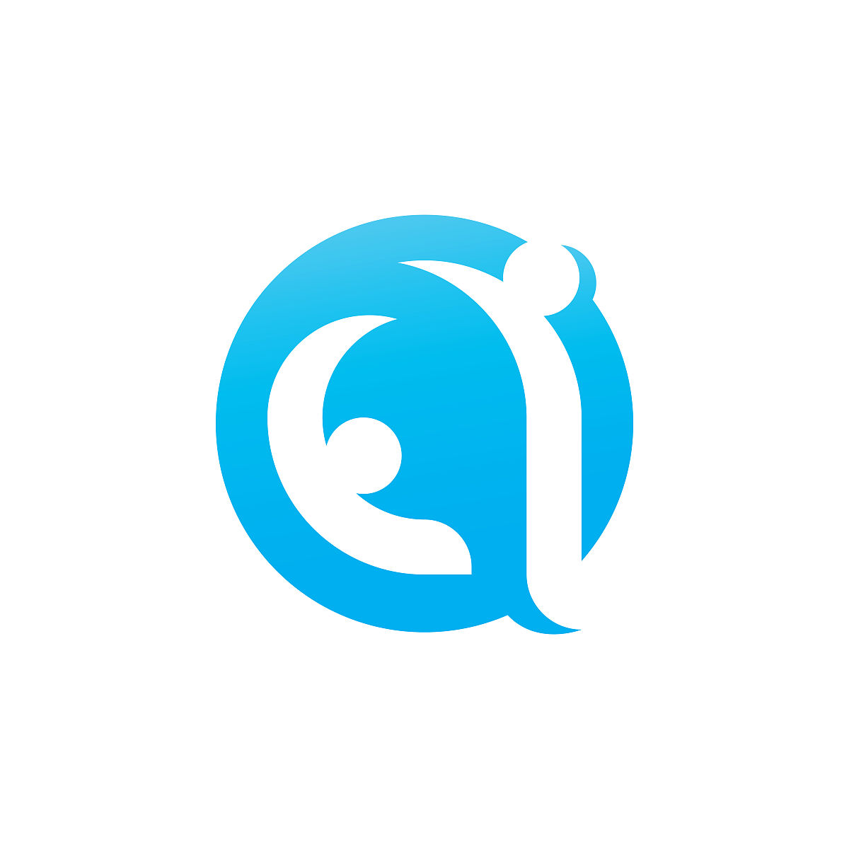 q字母初始标志矢量模板设计