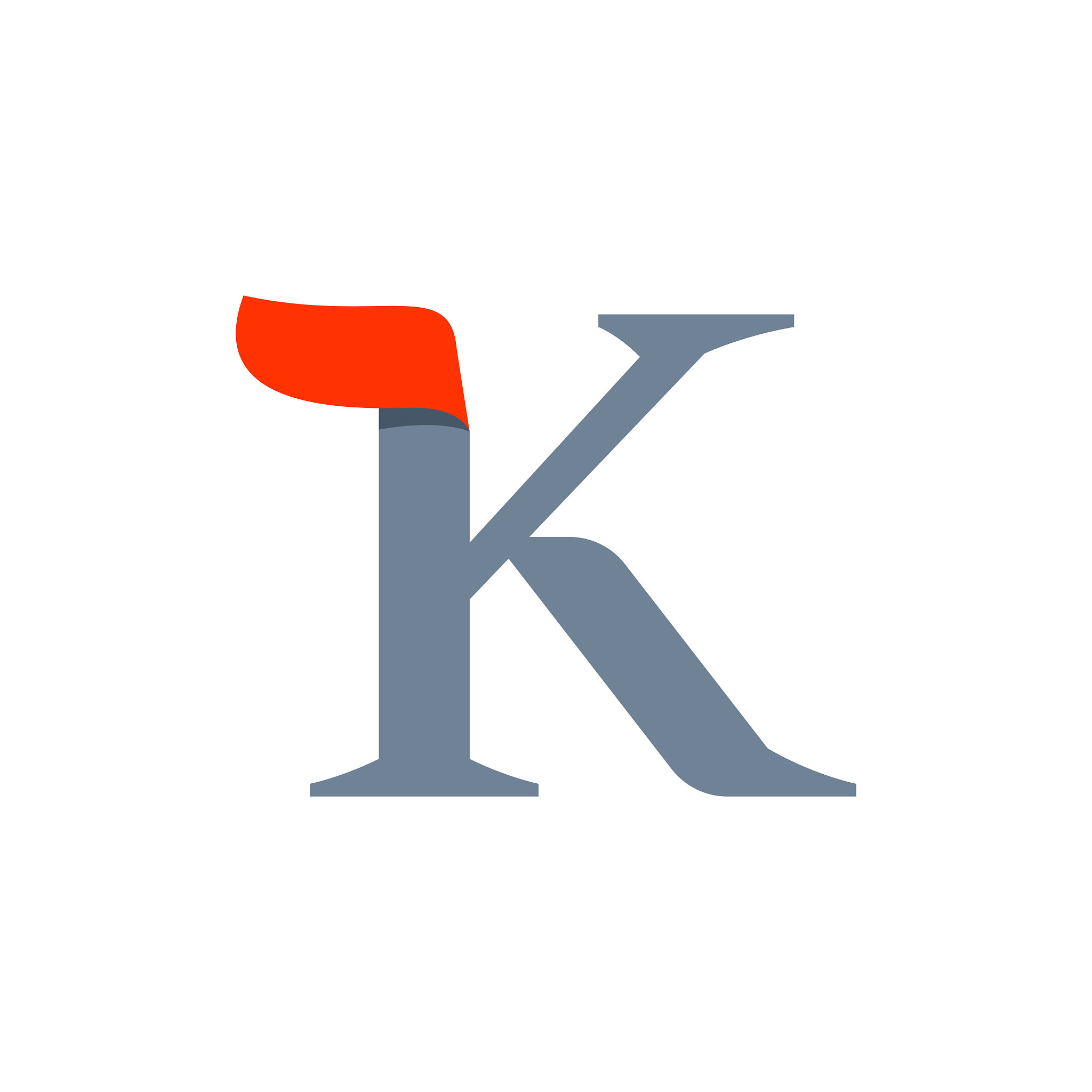 fast speed k serif letter logo.