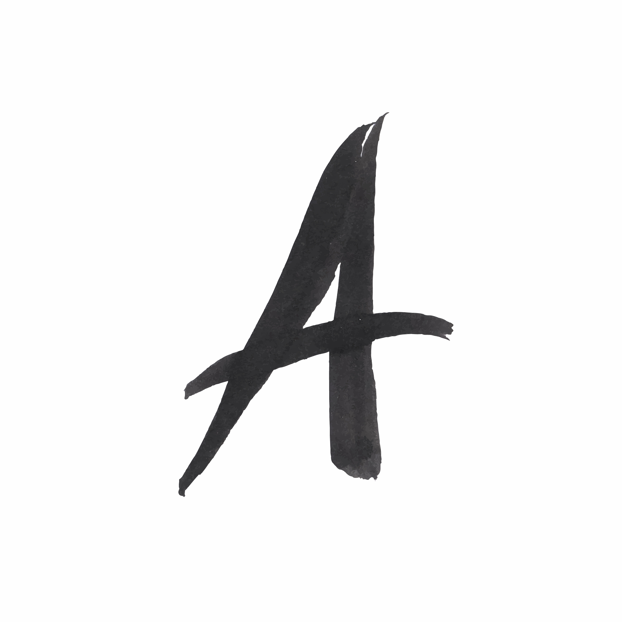 letter a written with black ink