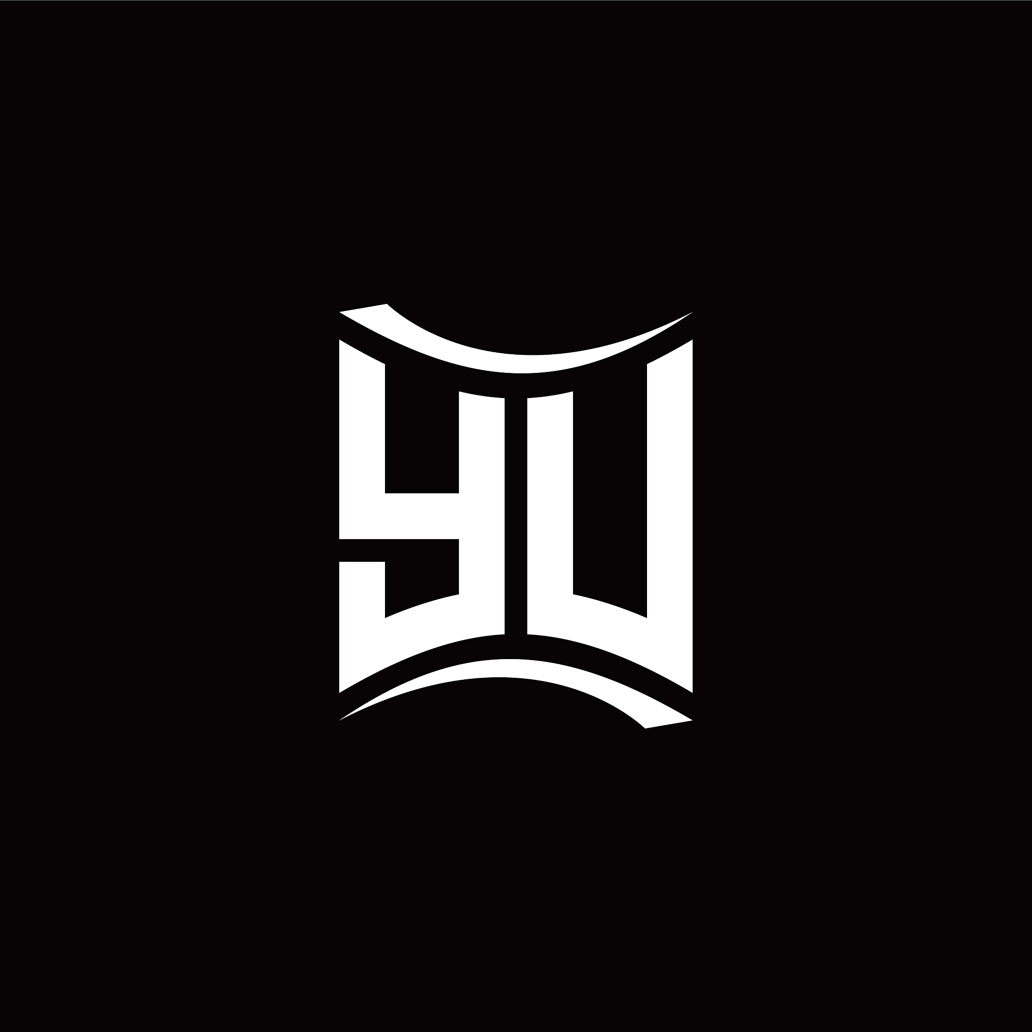 y u initial letter logo design modern template