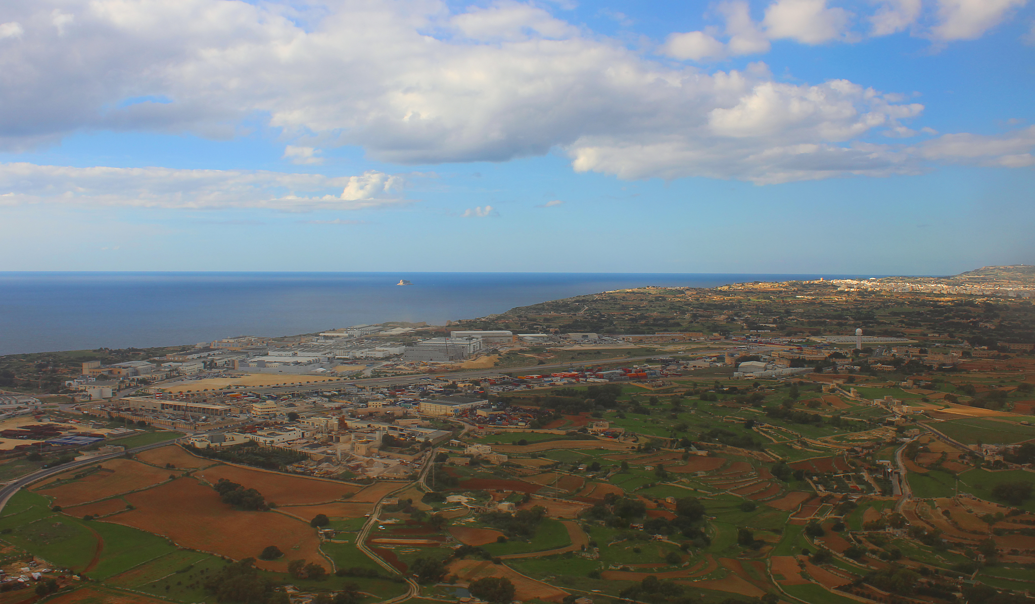 malta seen from airplane