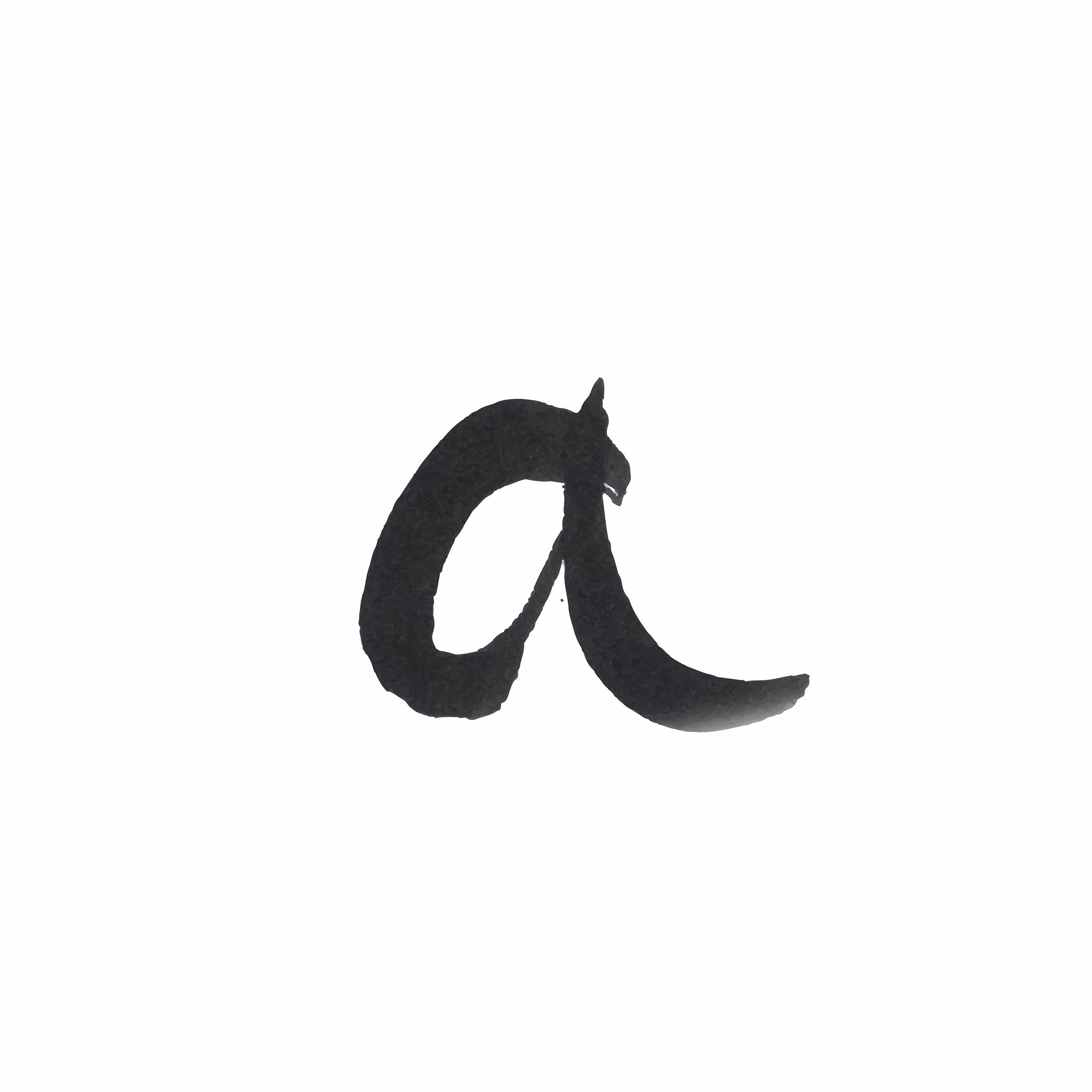 letter a written with black ink