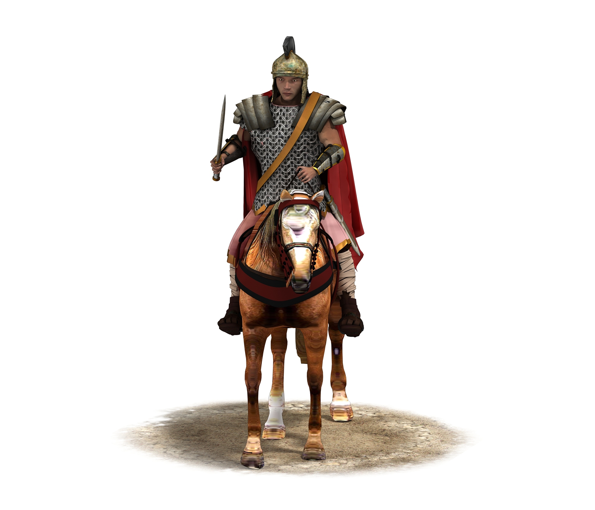rider, warrior on horseback, 3d rendering, 3d illustration