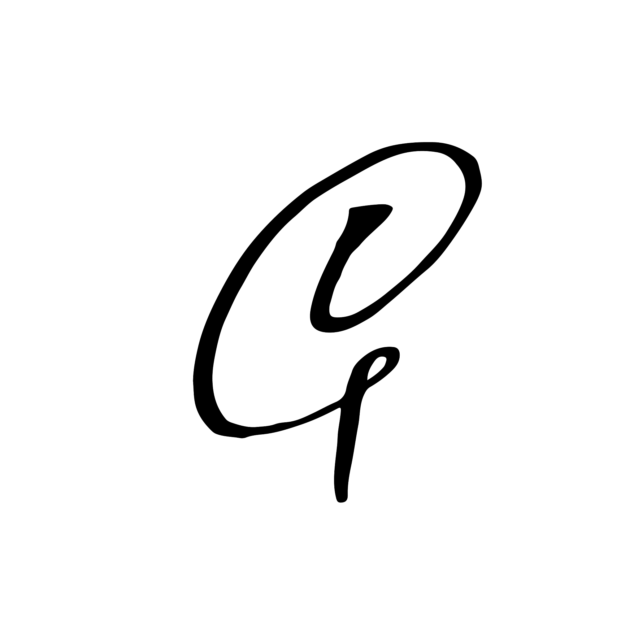 letter g handwritten by dry brush rough strokes