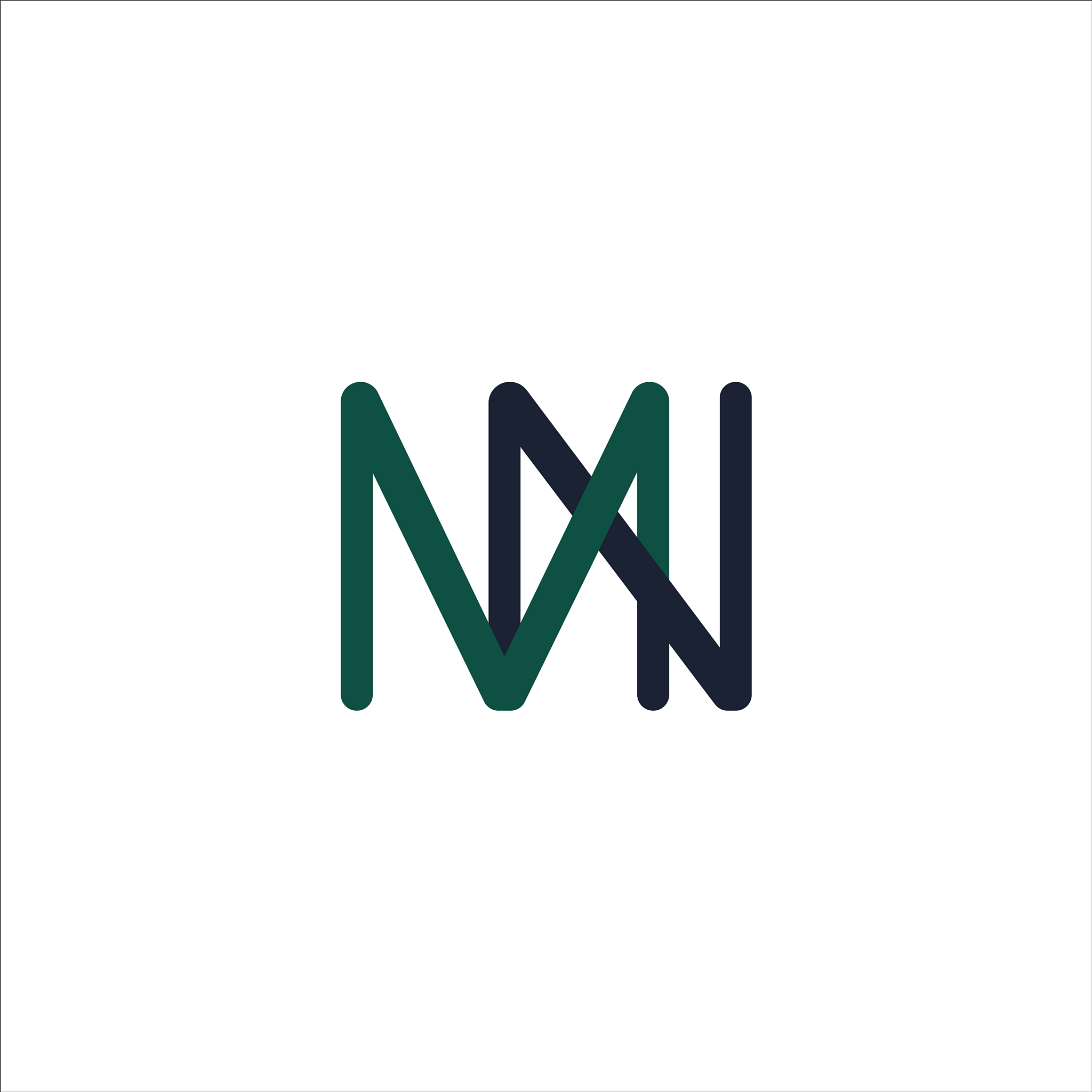initial letter mn or nm logo design template