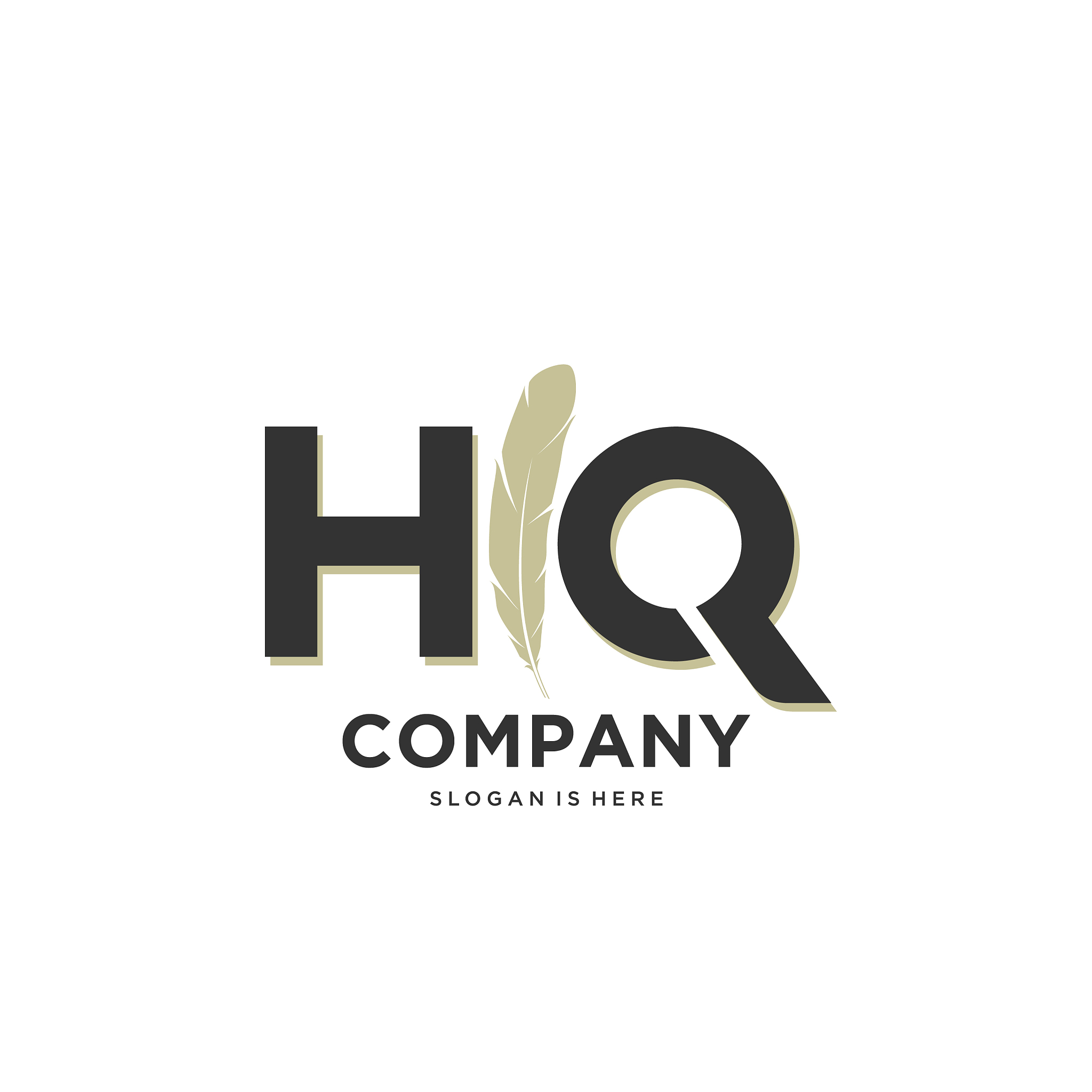 initial hq letter unique attractive creative