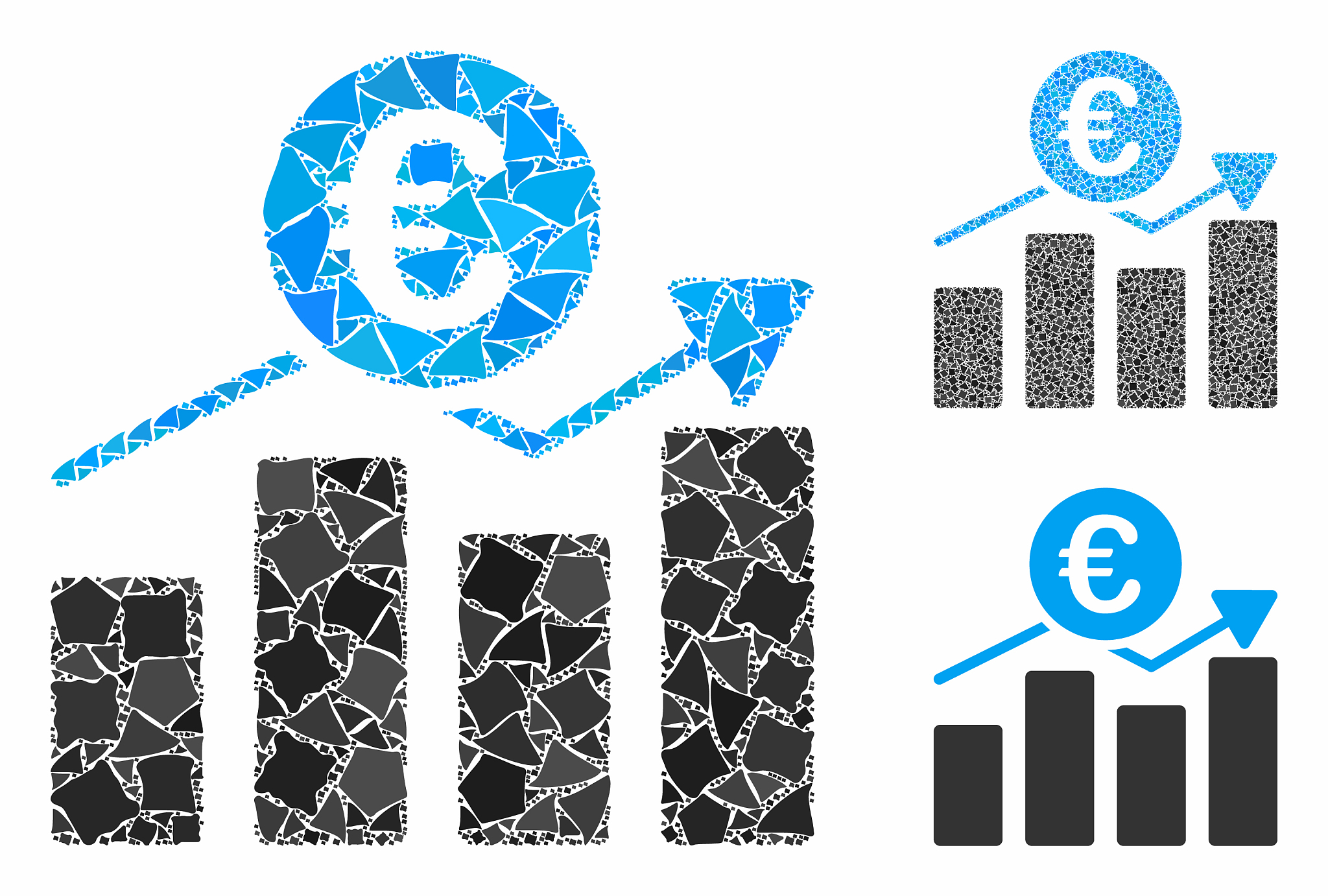 euro business chart composition icon rough