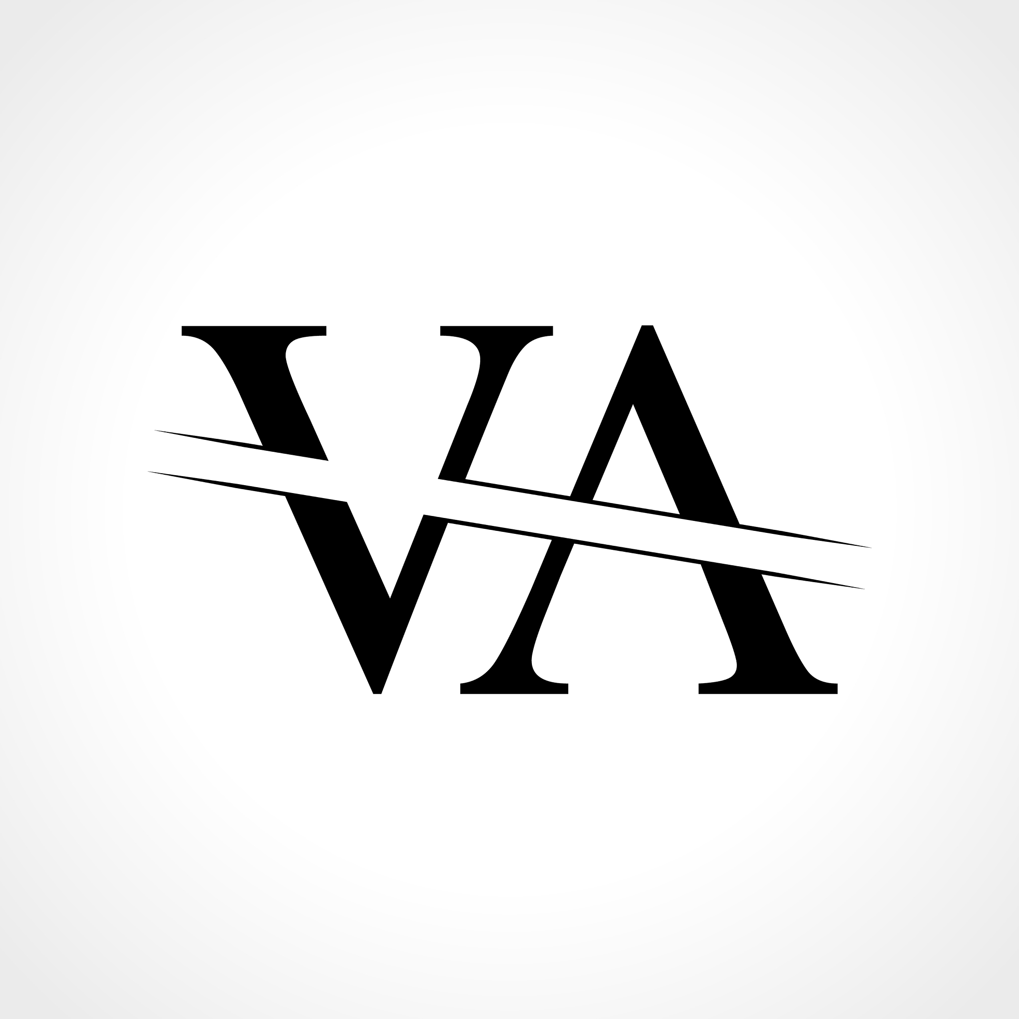 creative letter va logo template with black color