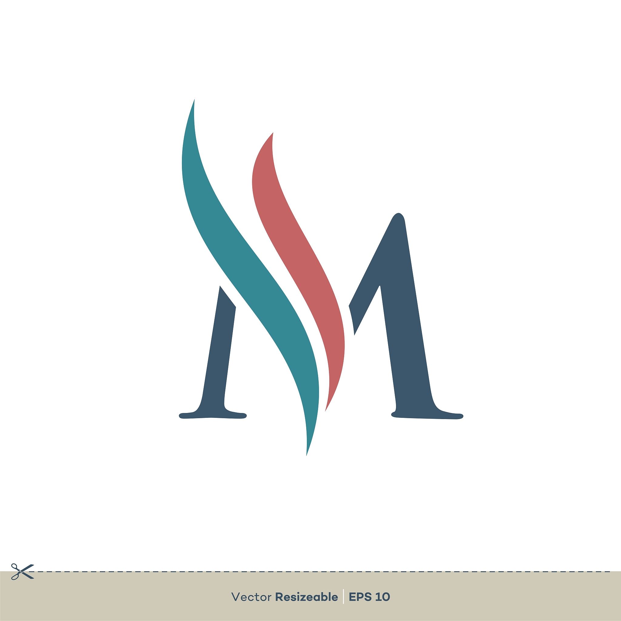 swoosh m letter logo template illustration design. vector eps 10
