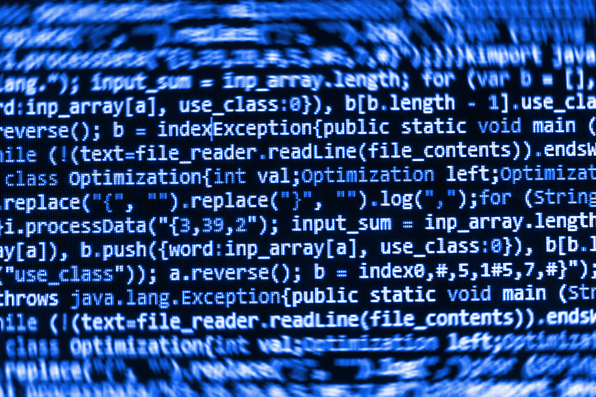 software developer programming code on computer
