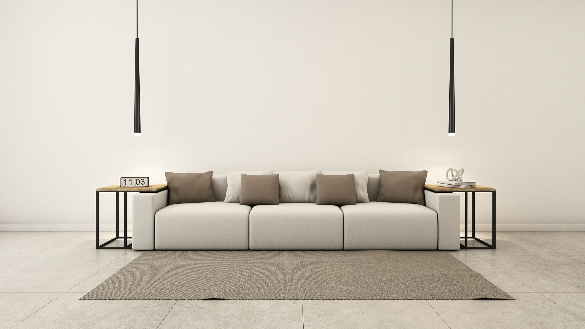 simple of livingroom set modern - 3d render