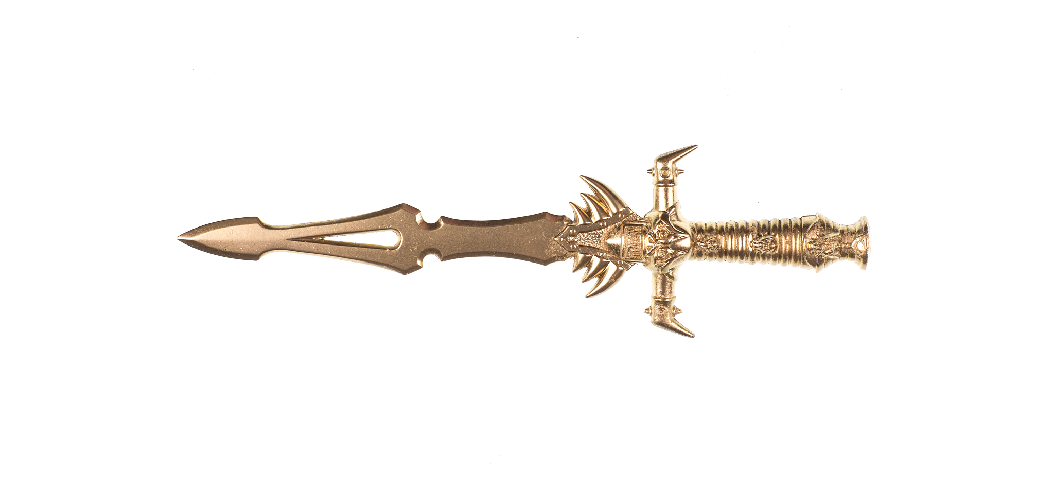 golden ceremonial knife isolated on white background