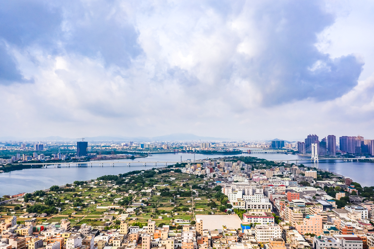中国广东省潮州市的航拍图