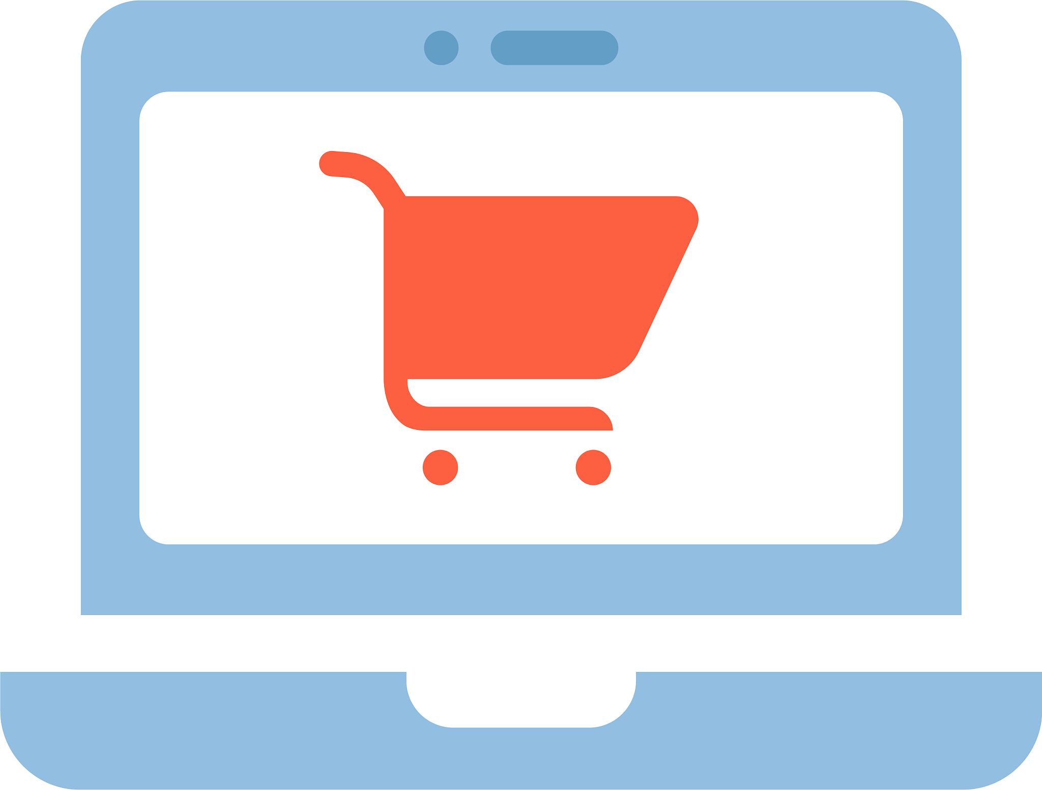 online shopping laptop flat