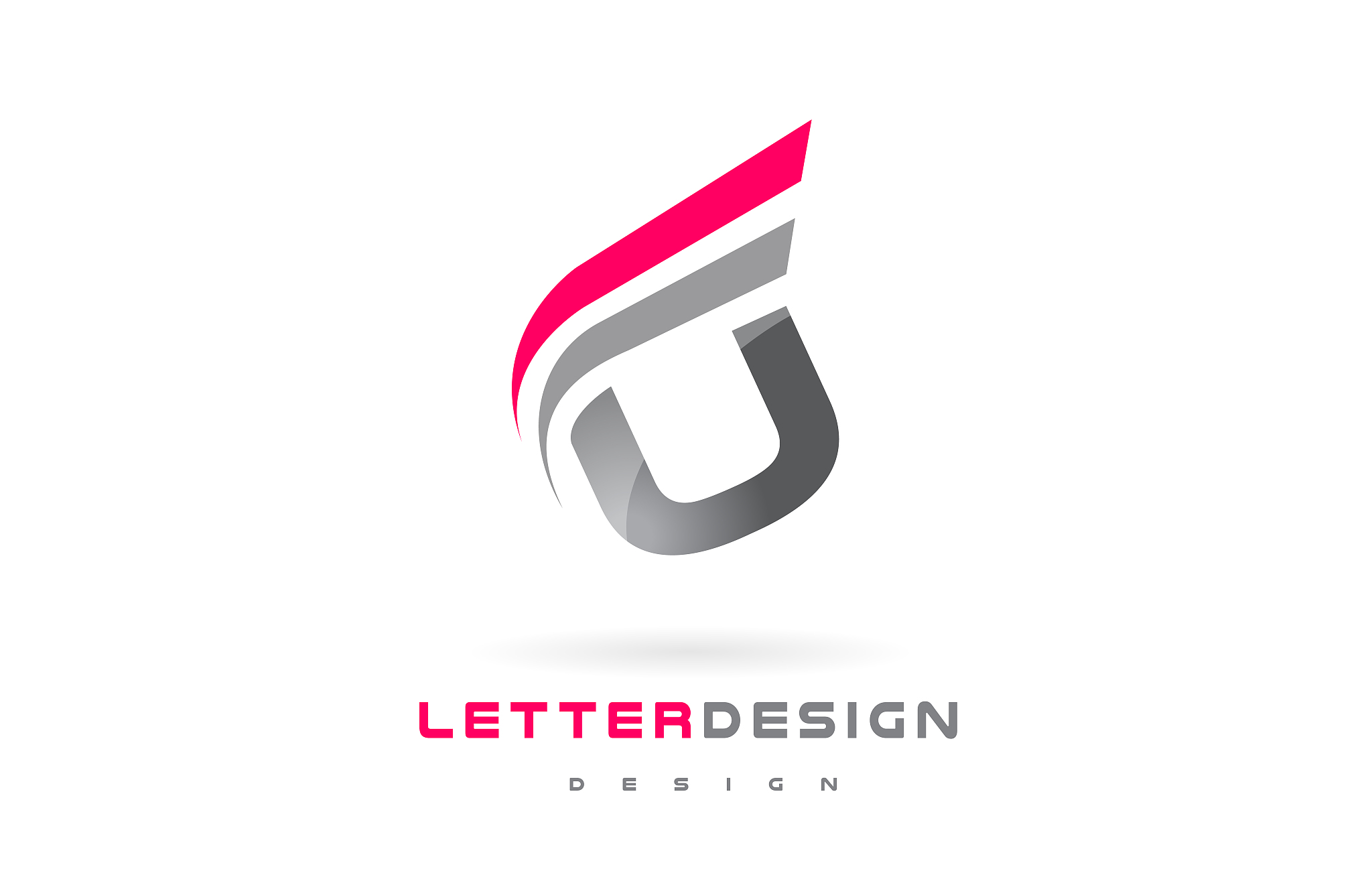 u letter logo design futuristic modern lettering