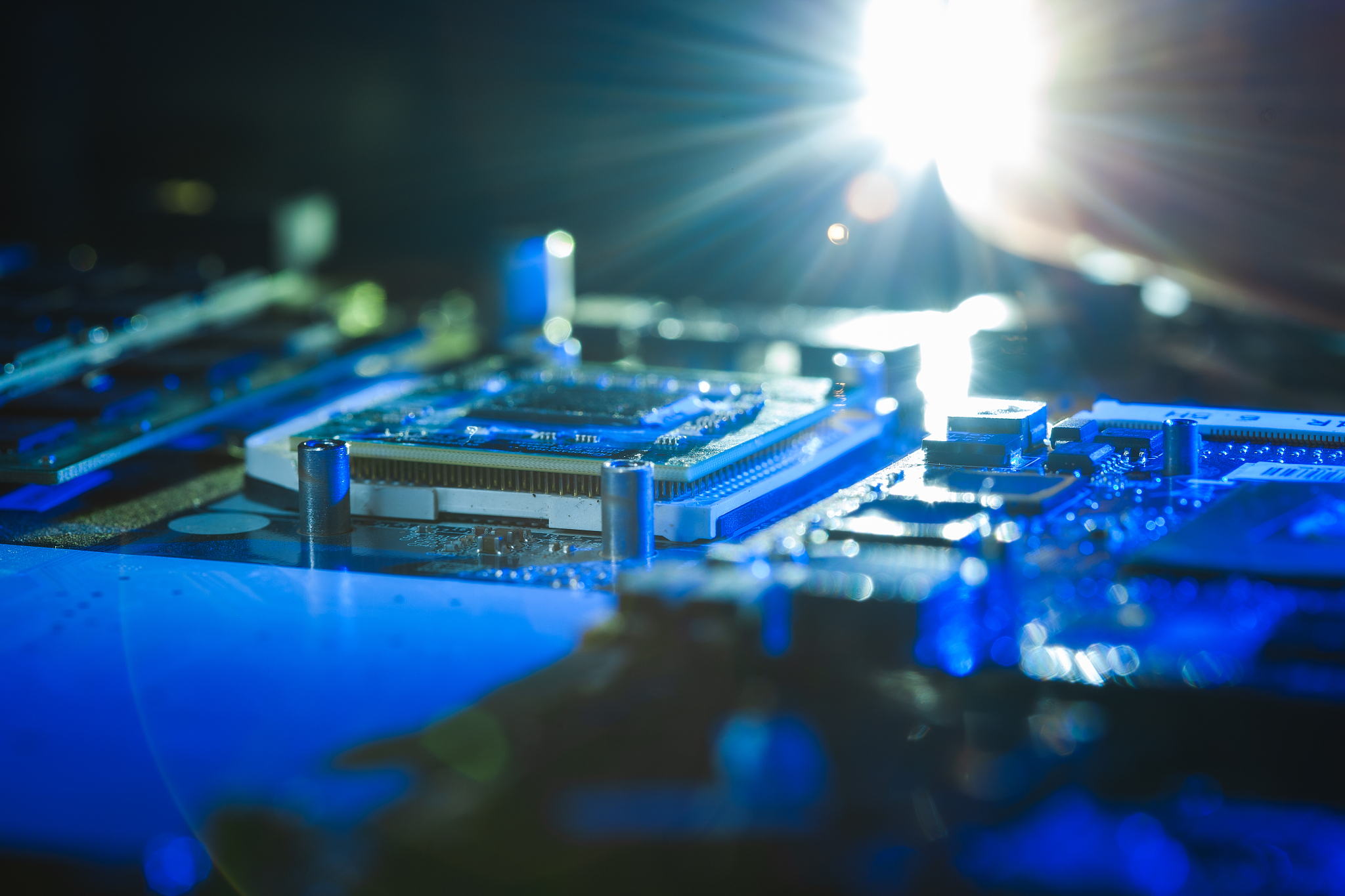 electronic circuit board concept of modern and high technology w