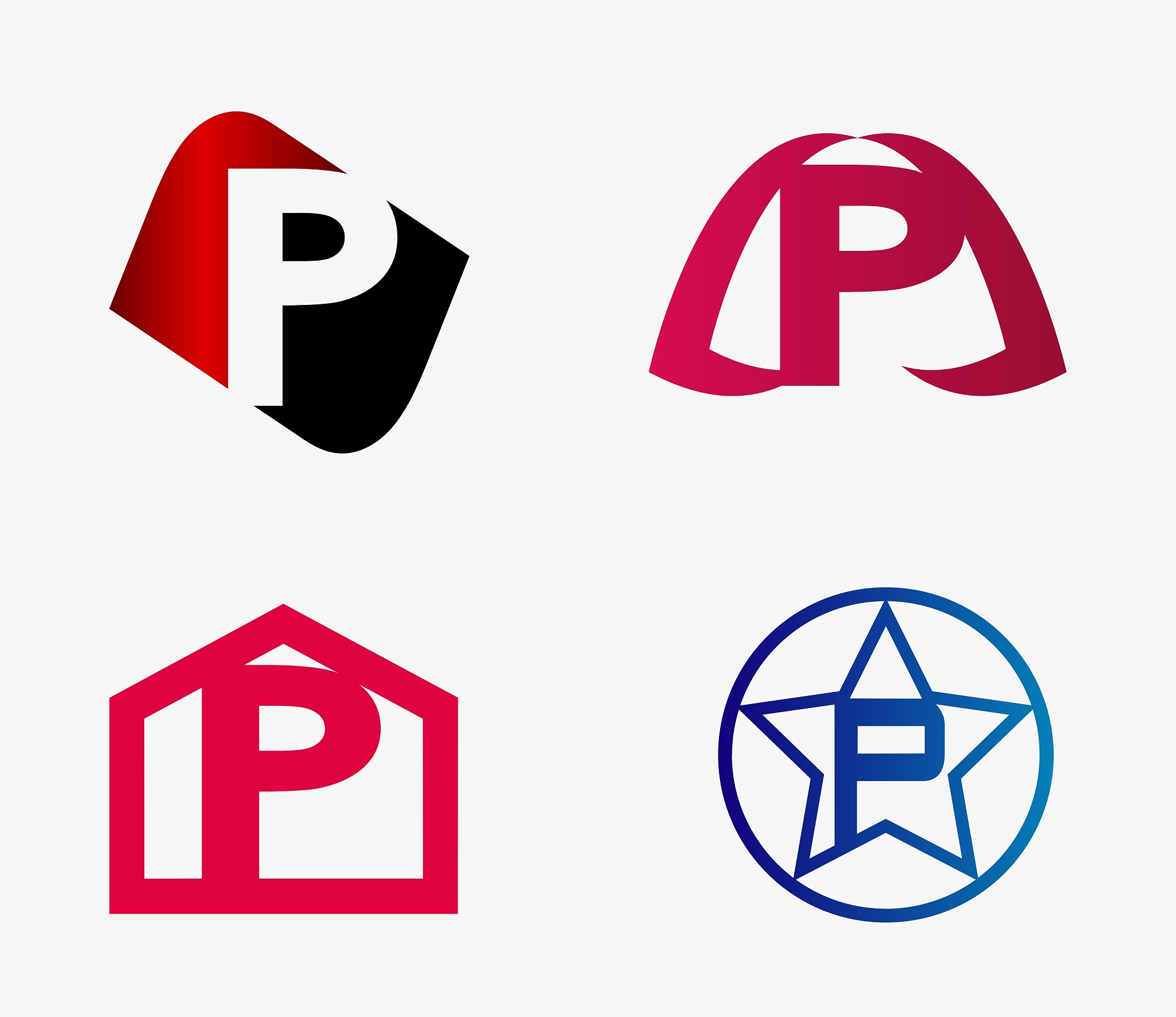 letter p logo icon design template elements set