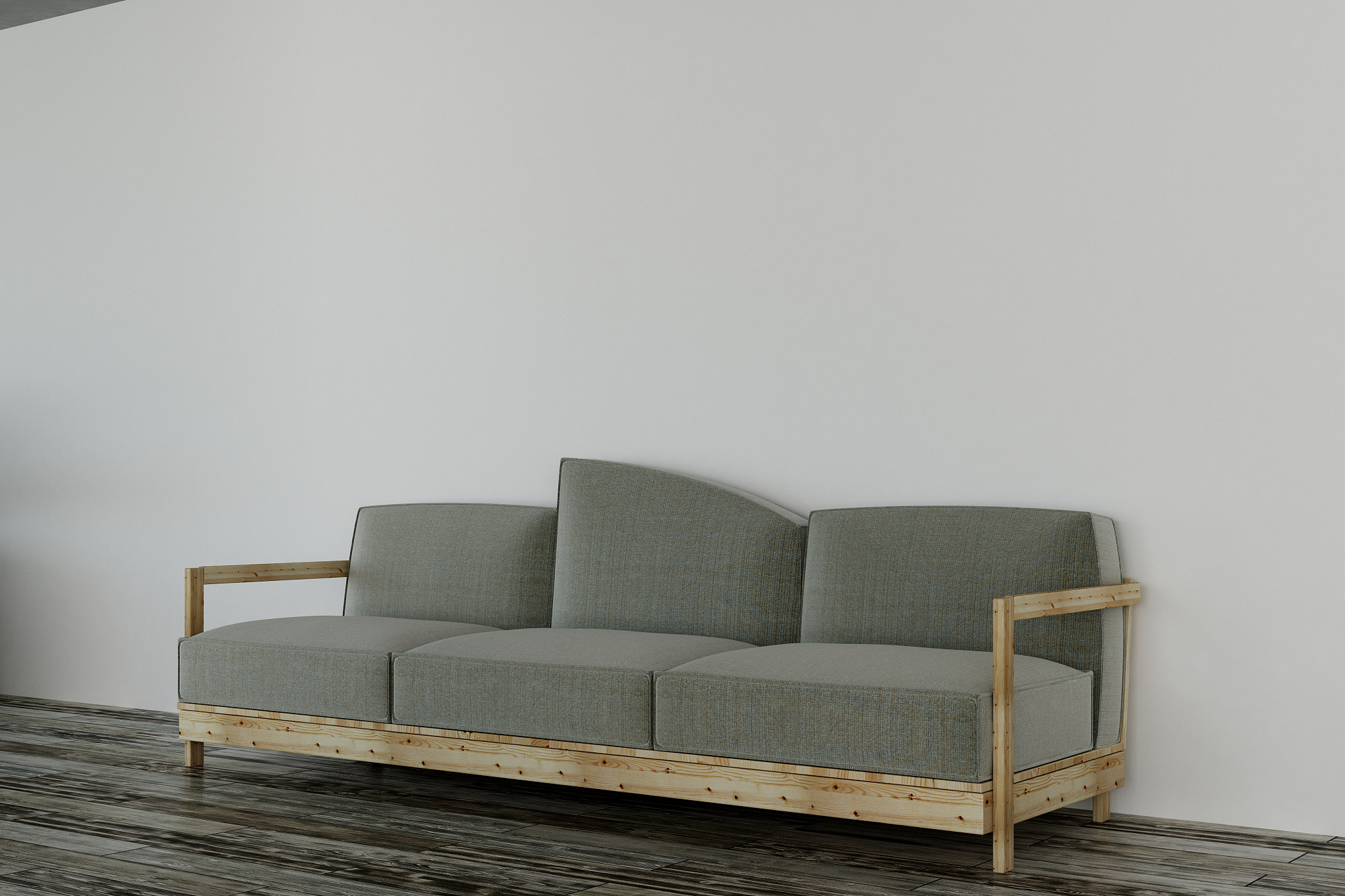 sofa in concrete room