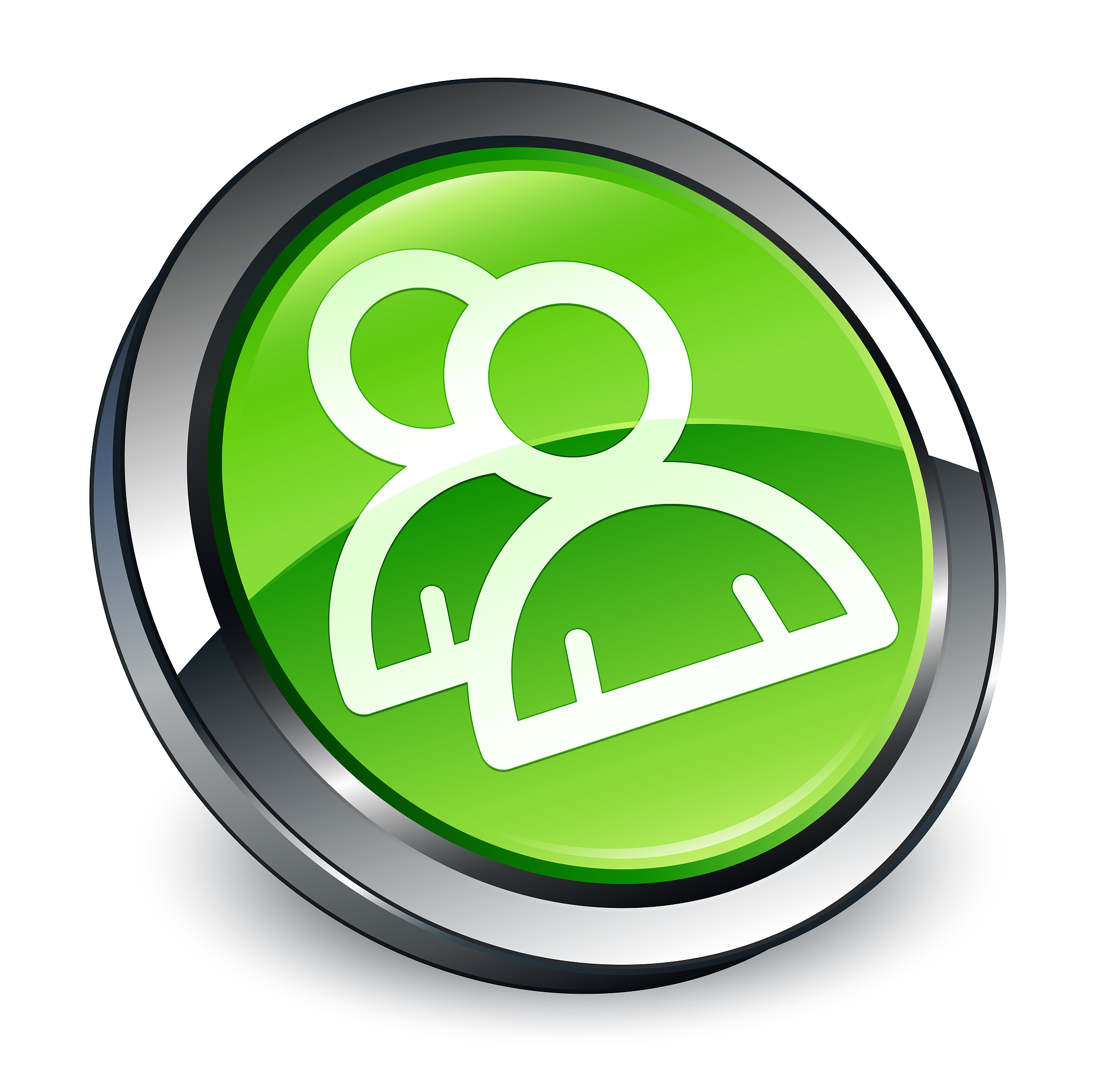 group icon 3d green round button