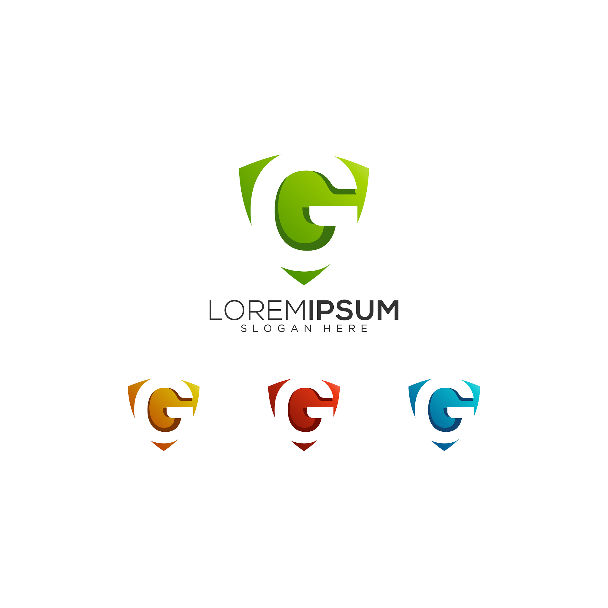 g shield colorful vector logo design illustration