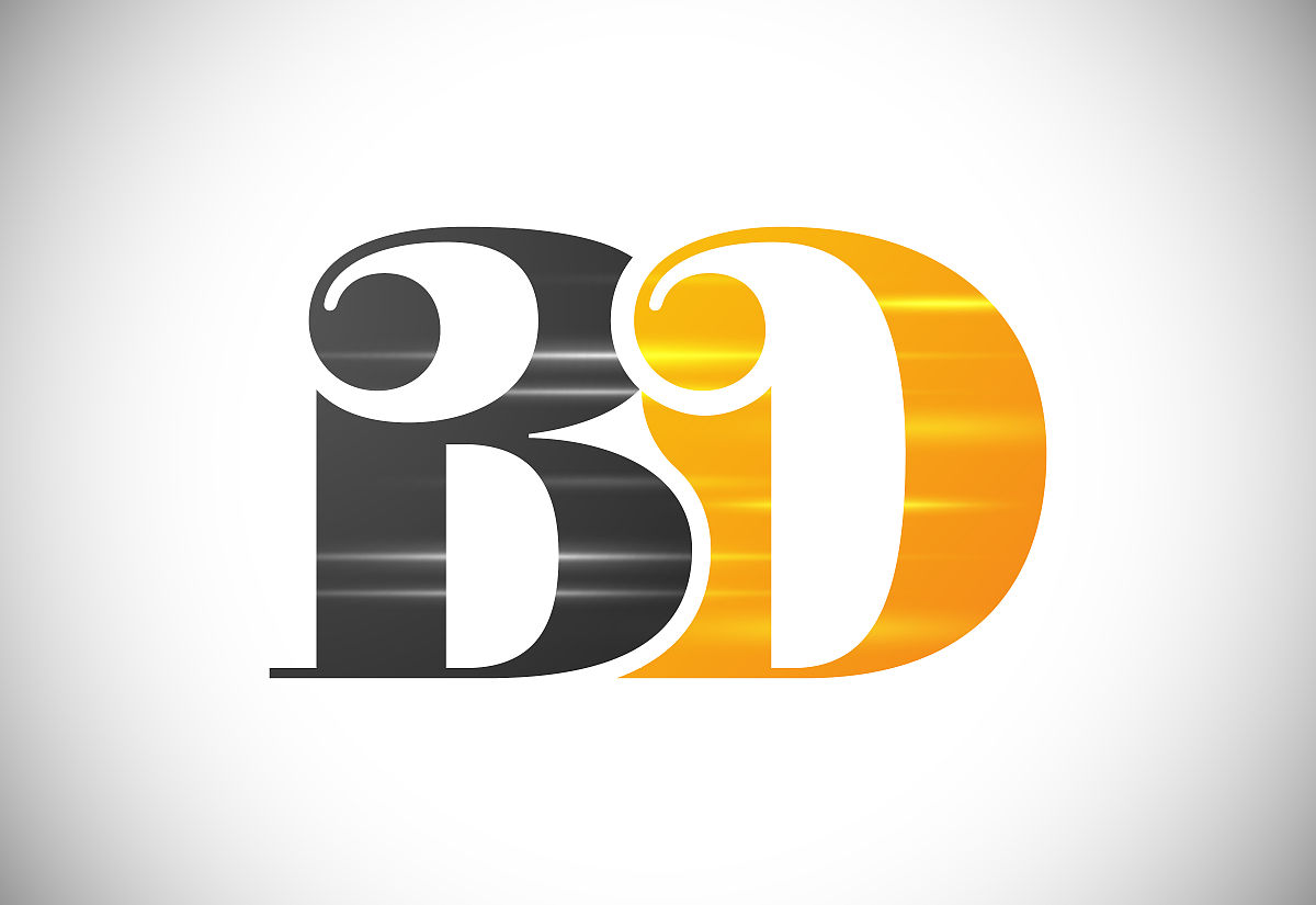 第一个字母b d标志设计矢量.图形字母符号的企业业务标识