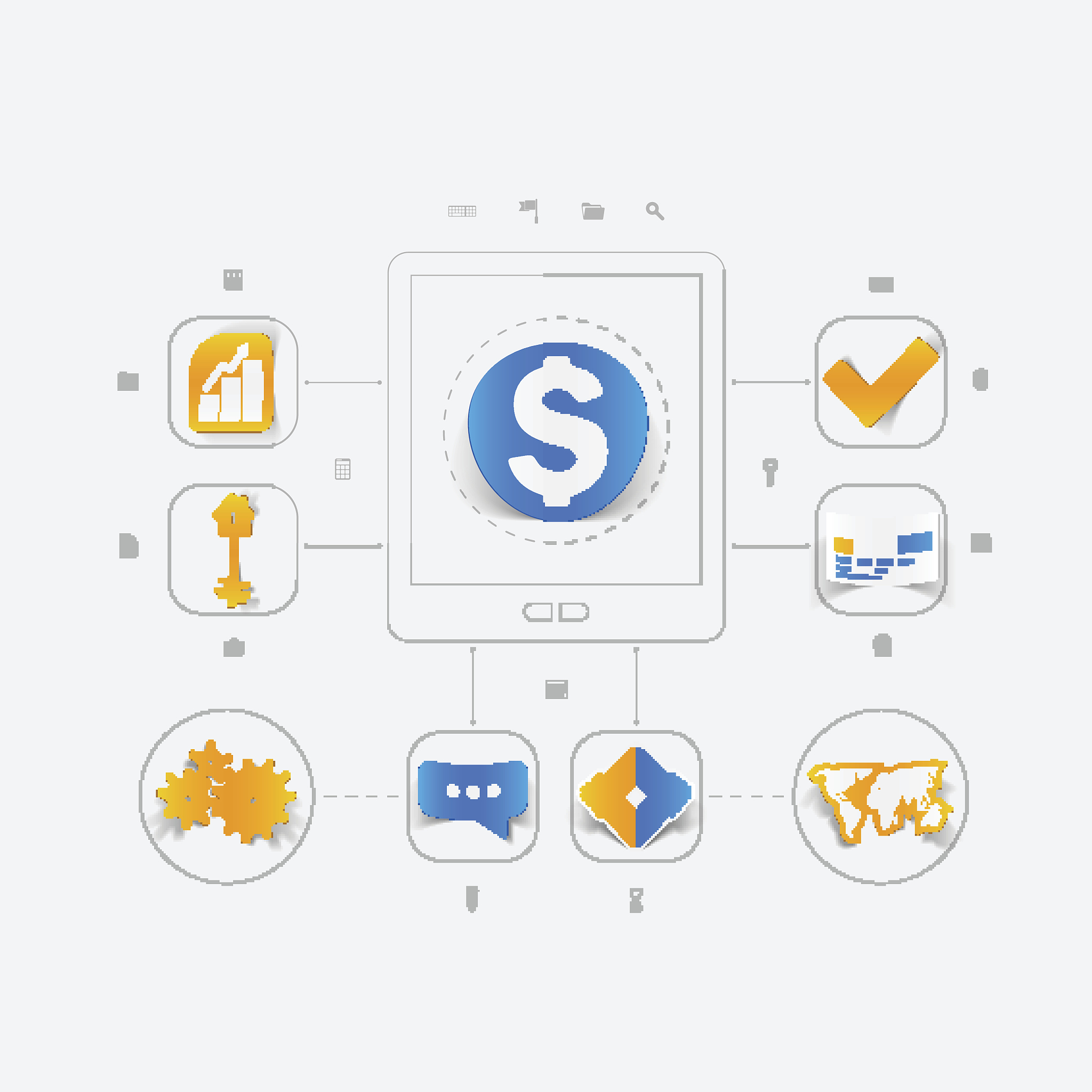 set of business icons