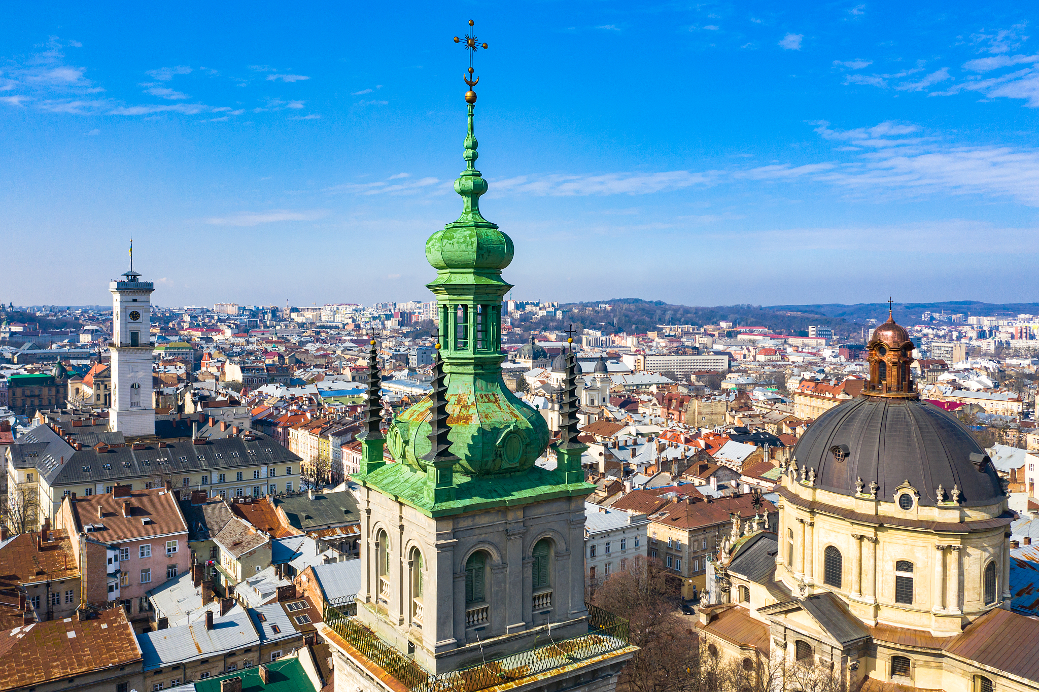 dominican church and dormition church in lviv