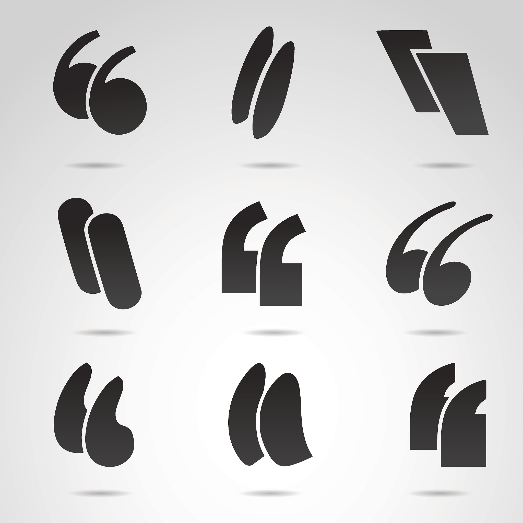quotation mark, quote sign icon set.