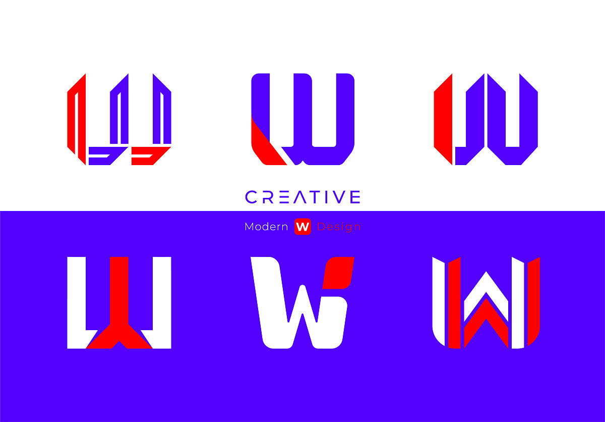 w标志字母设计