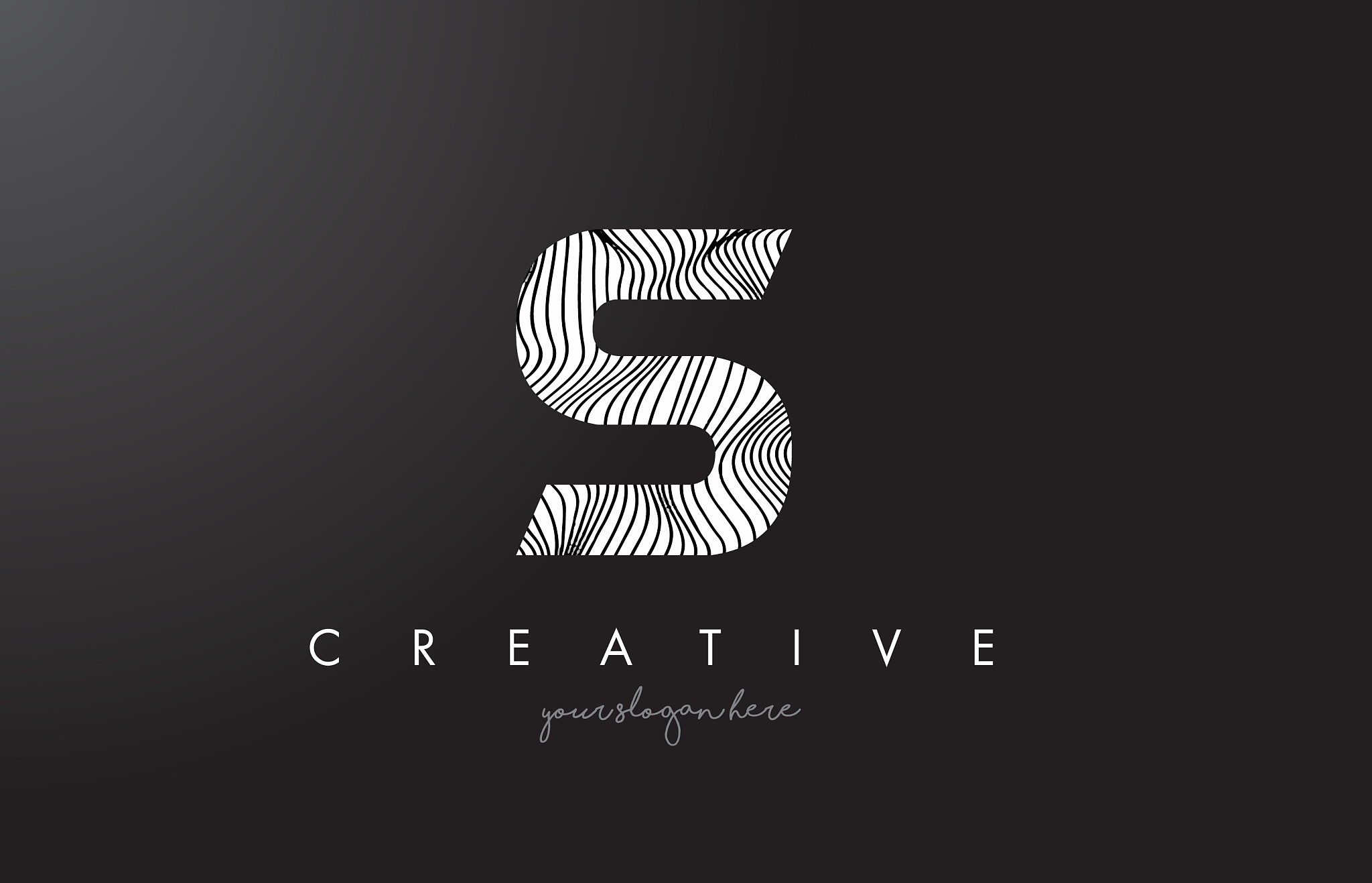 s letter logo with zebra lines texture design