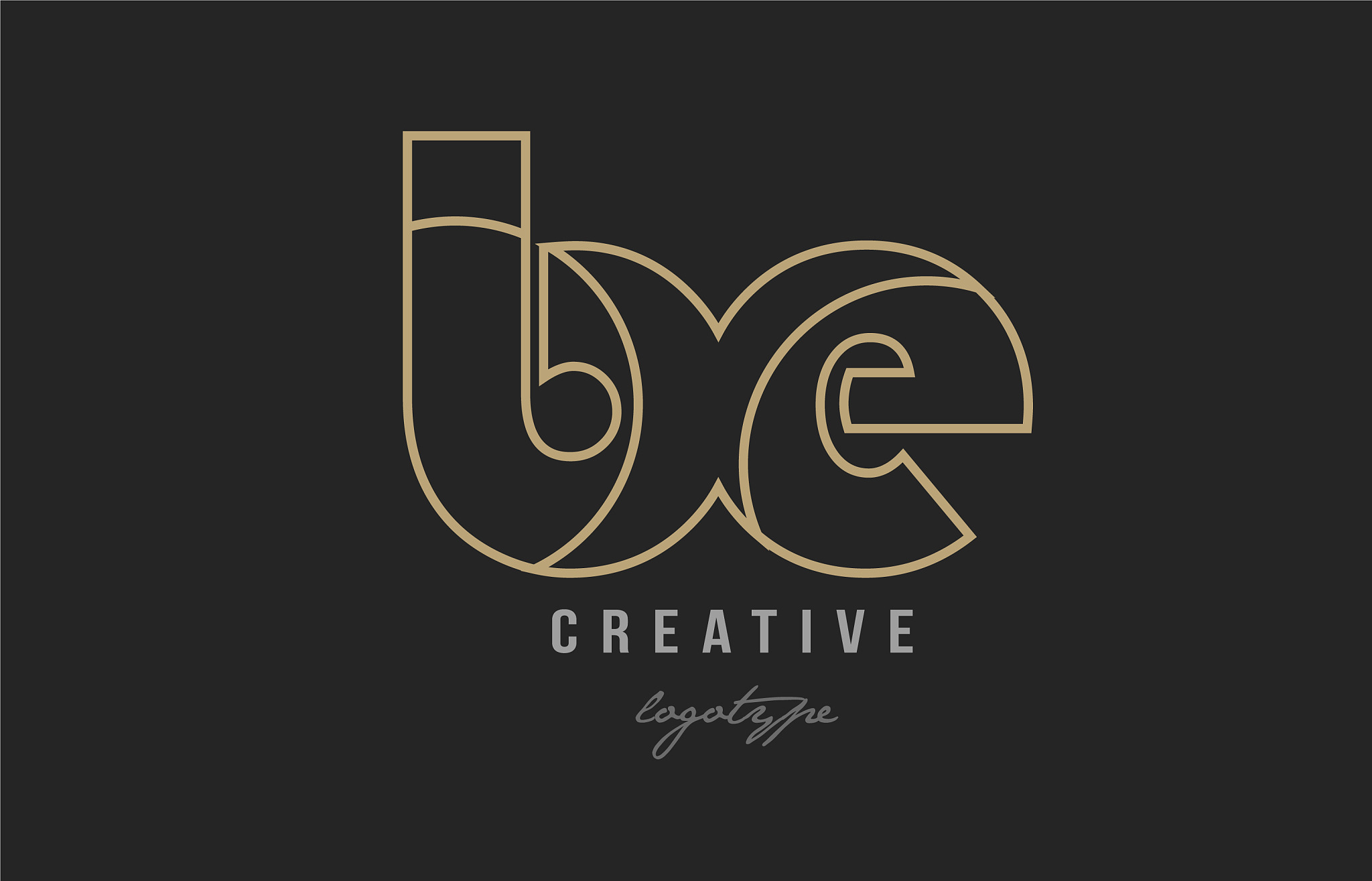 black and yellow gold alphabet letter be b e logo